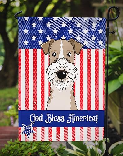 Vista 332 de Caroline's Treasures BB2171GF American Flag and Border Collie Garden Flag Mailbox Flag Decorative Yard Flag Banner Outside Patio Artwork Yard Flower
