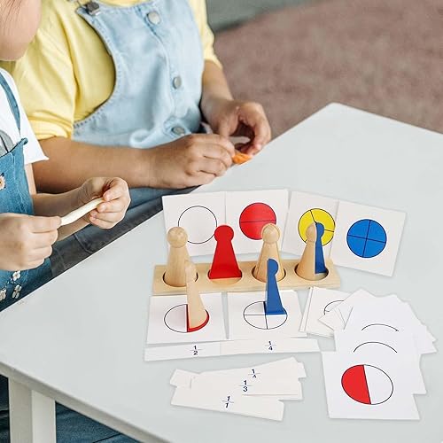 Miniatura 5 de Fracciones de matemáticas de madera Gente Juguetes educativos Juguete de aprendizaje para niños Material de aula de niños