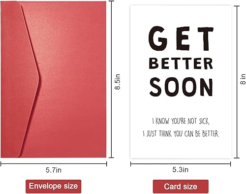 Miniatura 2 de SuperShunhu Divertida tarjeta de felicitación con texto en inglés Get Well Soon, tarjeta sarcástica Get Better Soon, I Know You Are Not Sick, I Just