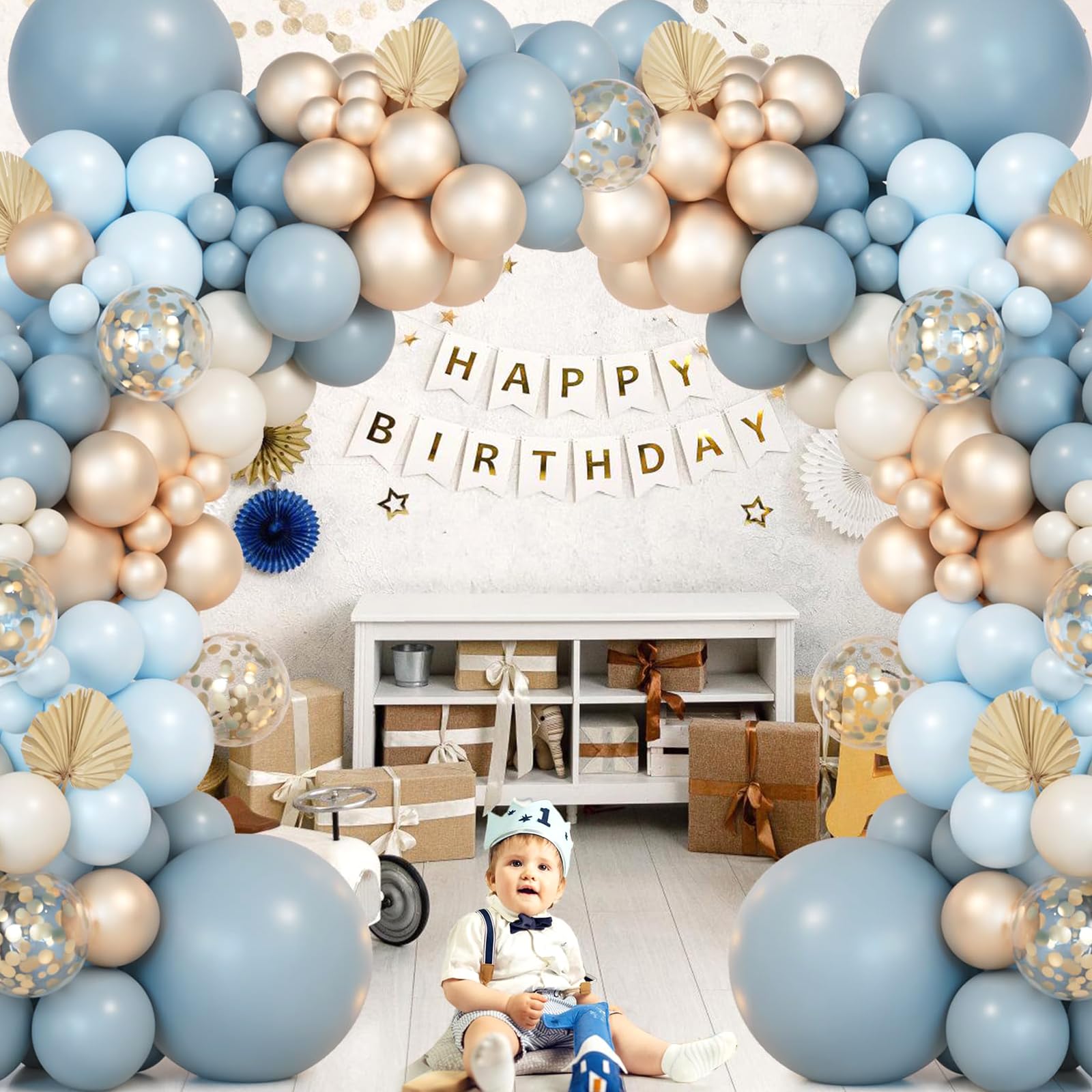 Blauwe Ballonnen Geboorte Jongen 33cm 12st