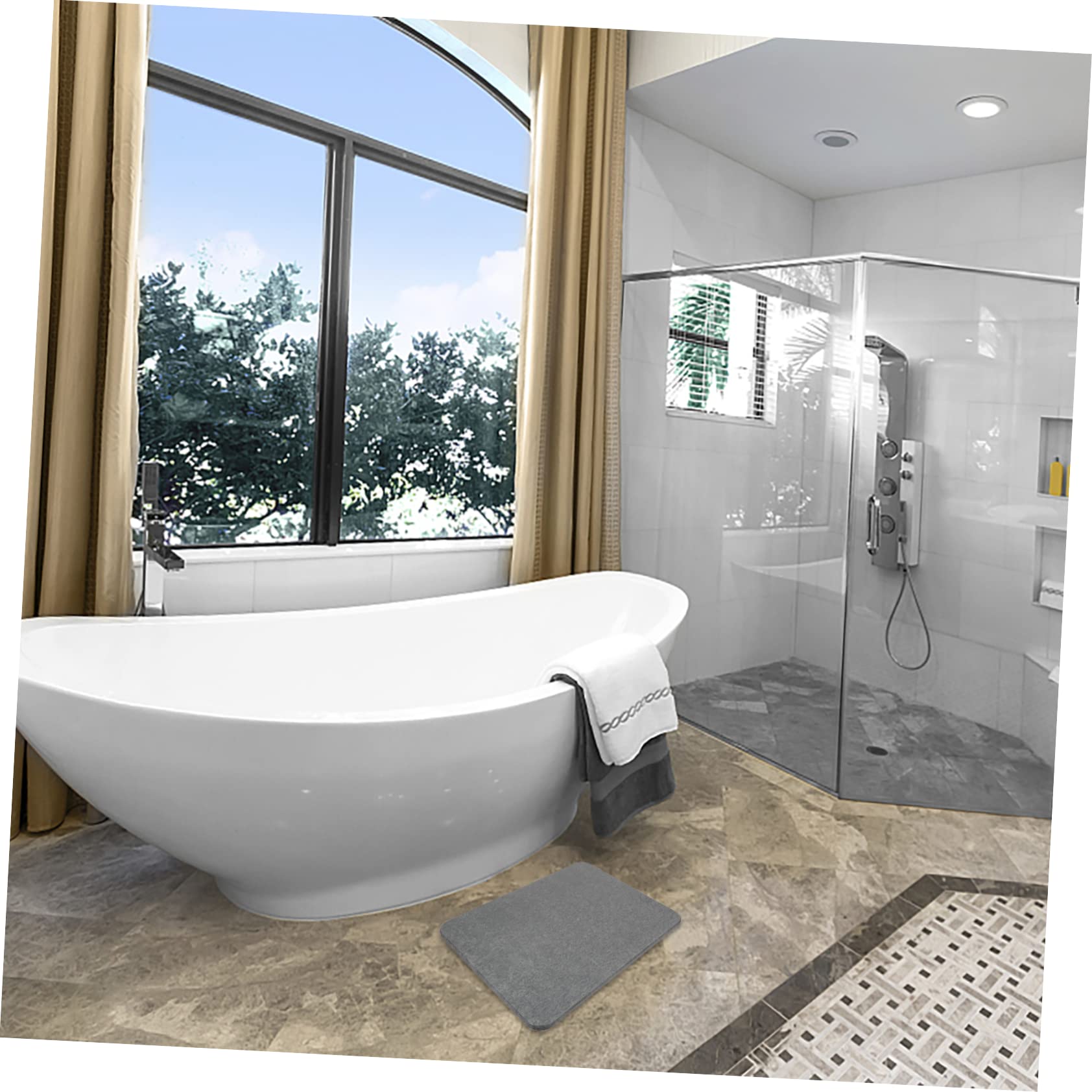 IMIKEYA Tappeto Pavimento in Diatomite Naturale Assorbente ad Asciugatura Rapida Morbido e Confortevole per Bagno e Cucina 40x30 Cm Antiscivolo per Ragazzo Ragazza e Anziani