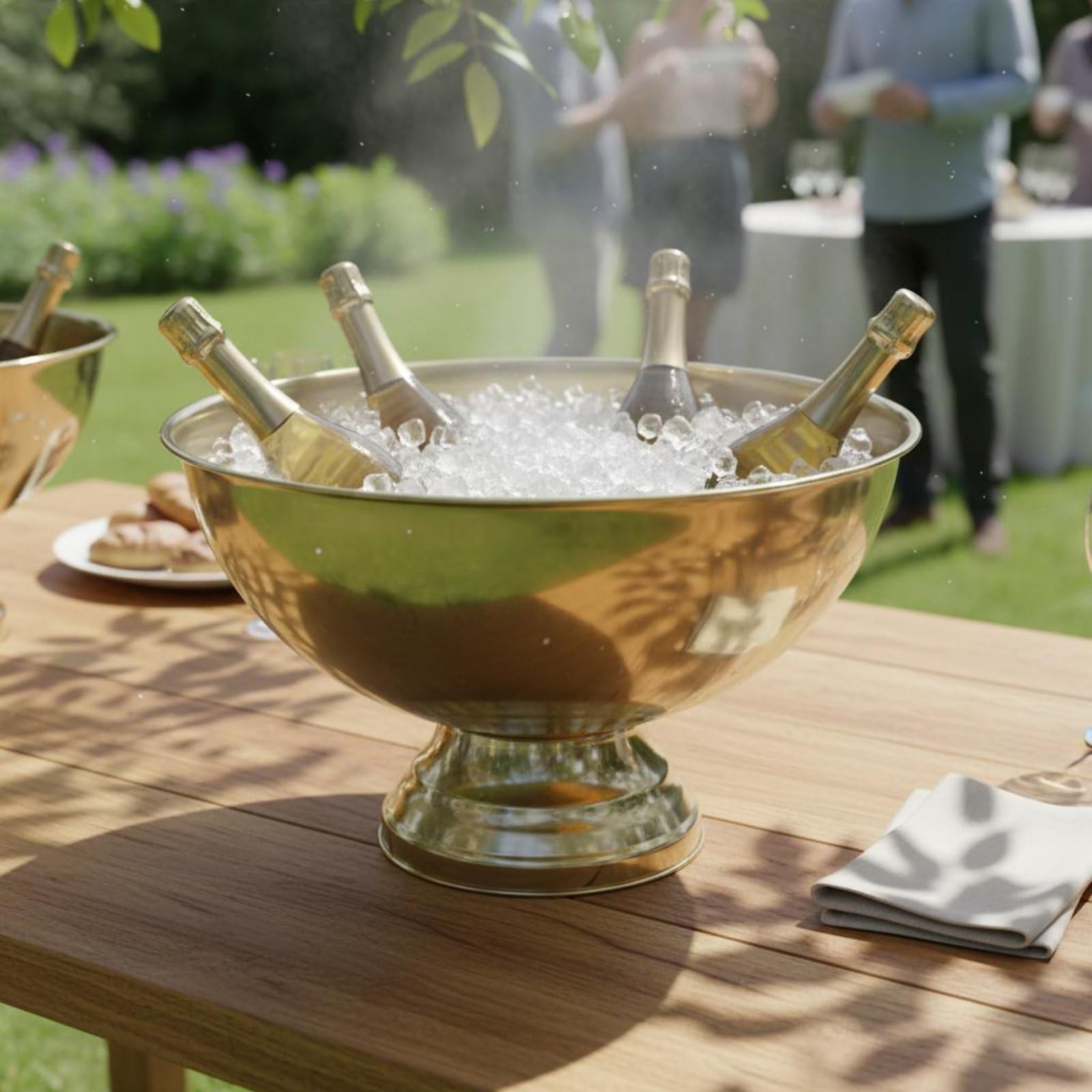 Coppa Champagne Vaso Bicchiere Contenitore Costruito in Acciaio Inox 304 con Ampio Spazio per Bottiglie E Ghiaccio Adatto a Bar Ristorante Eventi Speciali, Oro