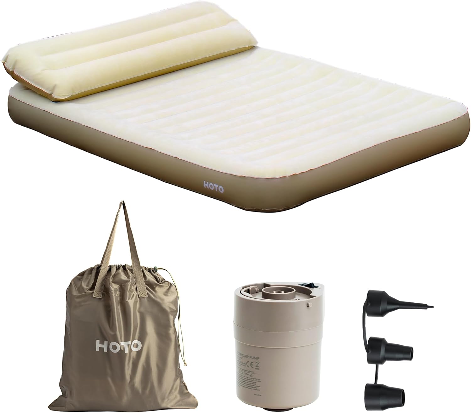 HOTO Double Air Bed, Inflatable Bed King Size with Builtin Electric