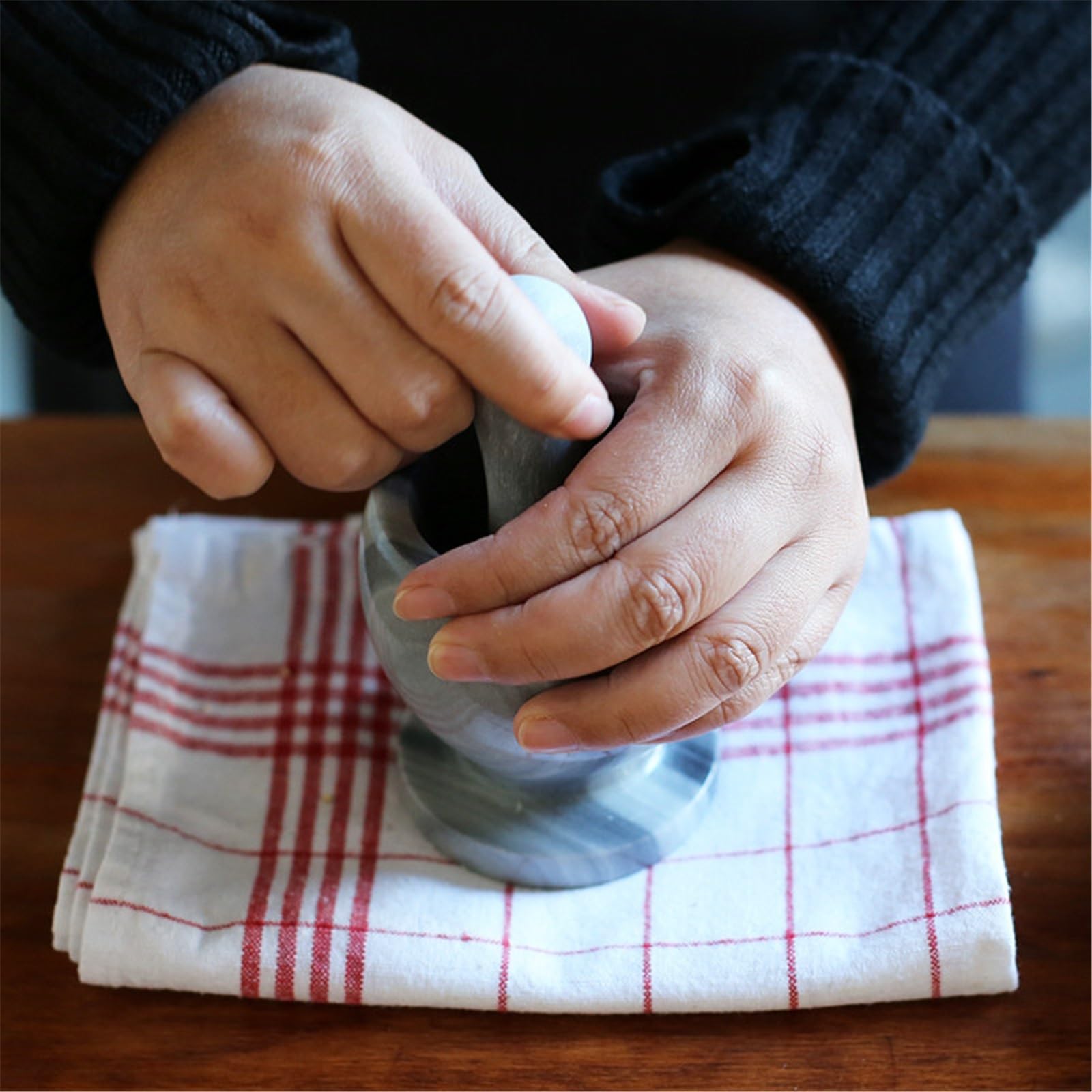 Pratico Macinaspezie Utensile da cucina manuale in marmo stile vintage for uso domestico