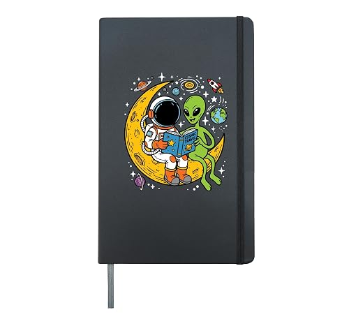 Space Astronaut Reading Book to Alien Moon Bookish Astronomy Hardcover