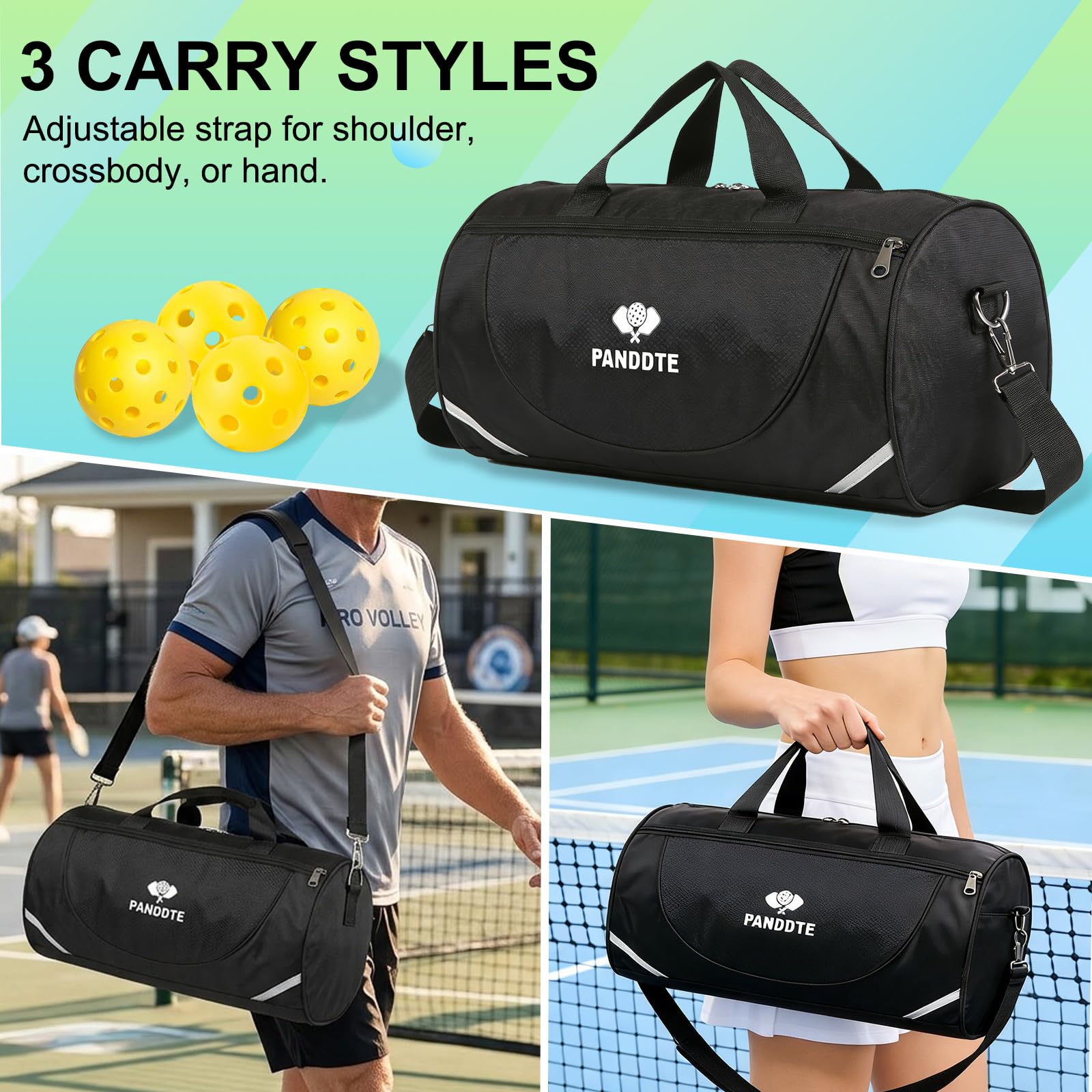 Raquettes Pickleball Set 4 Pièces, Kit Pickleball Complet avec Sac et Balles, Paddles Fibre de Carbone Légères, pour Débutant et Intermédiaire, Intérieur Extérieur