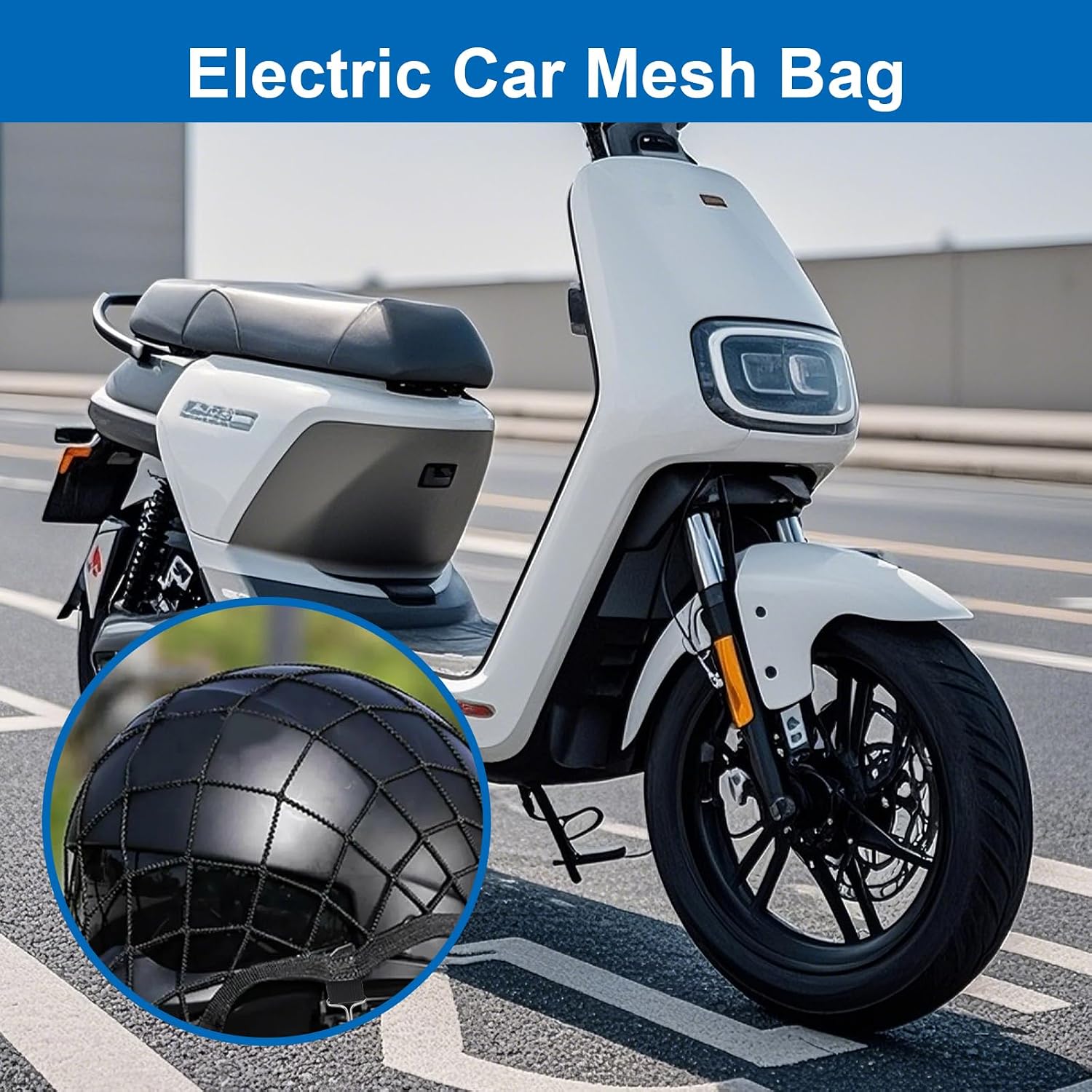 Andibro 1 Pcs Cargo Net for Motorcycle, 12" x 12" Heavy Duty Elastic Cargo
