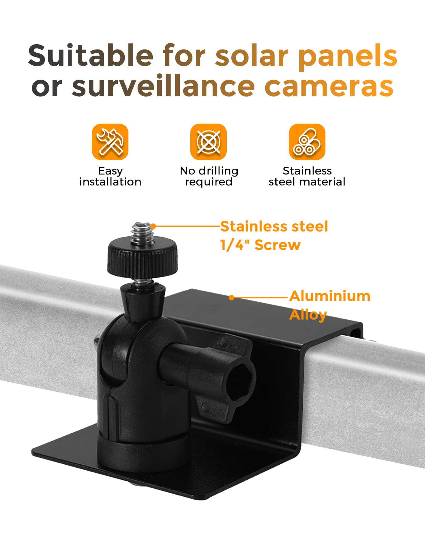 Uchwyt na rynnę dachową, uchwyt na kamerę, do All-New Blink Outdoor 4 (4. generacji)/(3. generacji)/Blink XT/XT2/Blink Mini/Blink do kamer wewnętrznych, regulacja 360 stopni (czarny, 1 opakowanie)