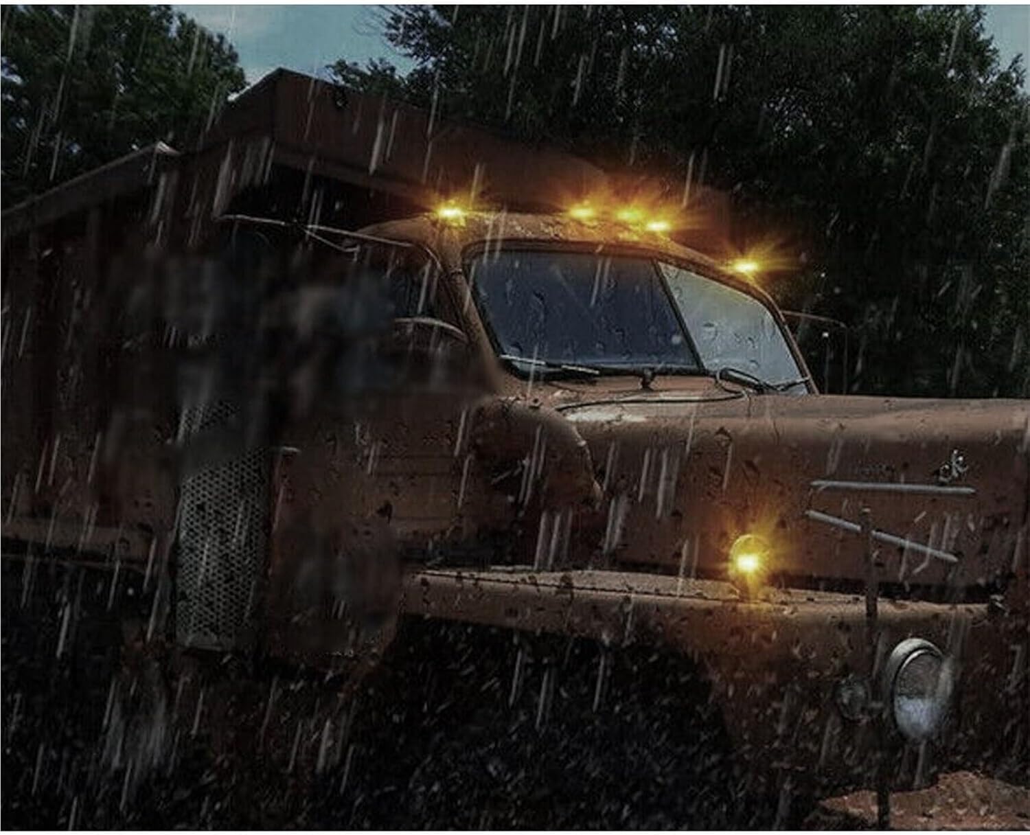 5Pcs Smoked Lens Amber LED Cab Roof Marker Running Lights Fit Truck Universal