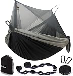 Sunyear Camping Hammock with Rain Fly Tent | Easy Assembly, Waterproof Camping Hammock with Net and Protective Cover | Comprehensive Camping Kit| Sturdy, Resistant Hammock and Tent