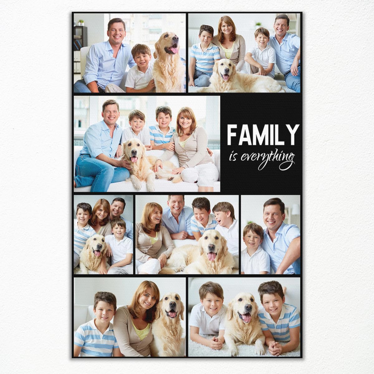 XMQQLL Family Custom Canvas Prints with Your Photos, Personalized Posters with Families Picture, Customizable Fathers Mothers Day Poster, Canvas