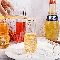 Vista 7 de SUT 36 copas de champán de plástico sin tallo, con borde dorado de 9 onzas, vasos de tostado de plástico transparente, vasos de cóctel