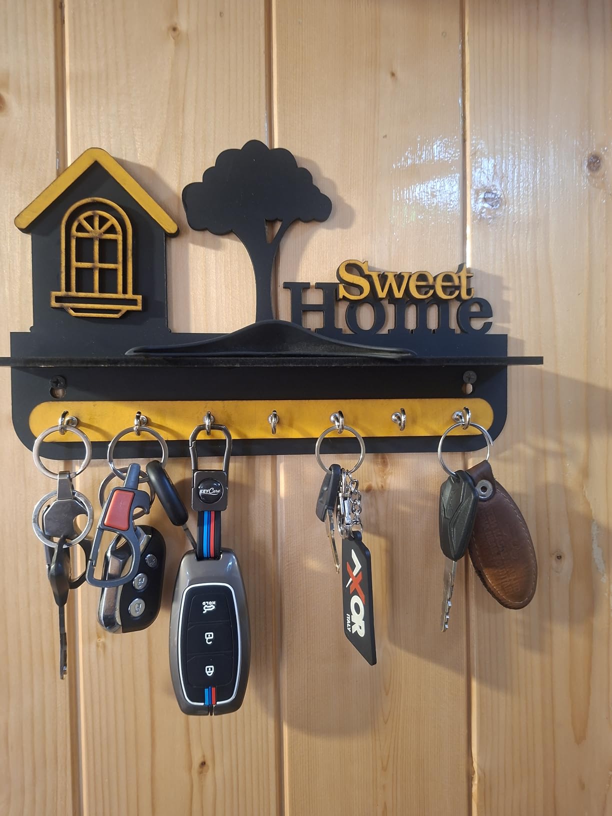 Webelkart Premium Stylish Wooden Sweet Home Keys Hanger for Wall Decor ...