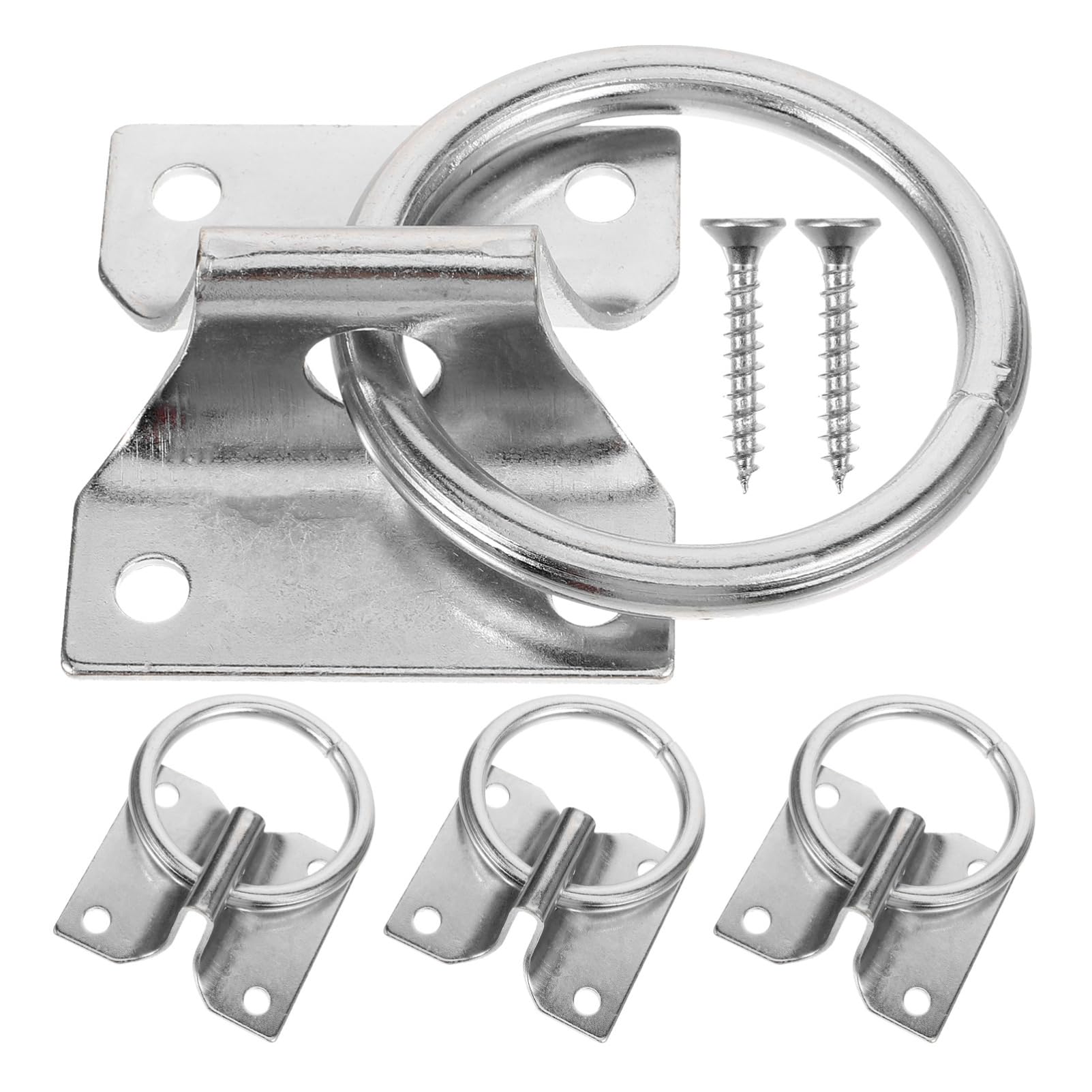 Happyyami 4pcs Horse Tie Ring Solid Metal Horse Tie Equipment for Stable Easy-to-use for Outdoors