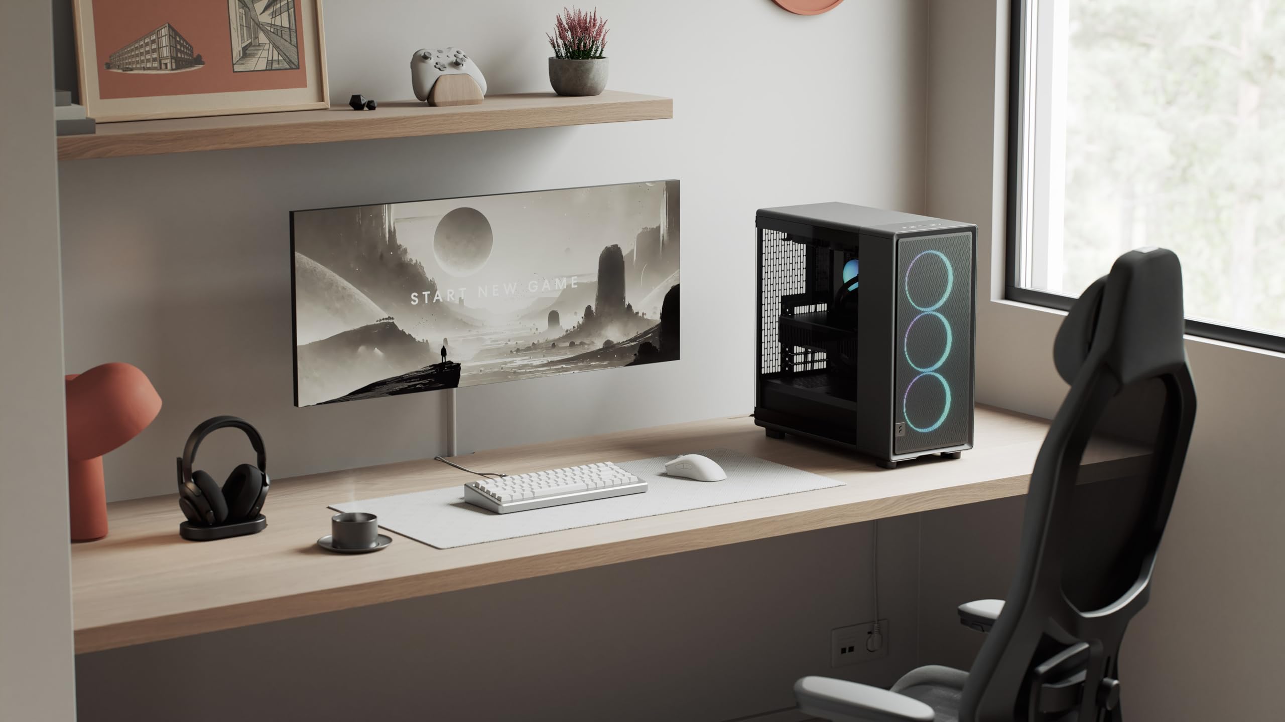 Fractal Design Epoch Black RGB - Verre trempé Light Tint - Trois Ventilateurs Momentum 12 RGB Inclus - Intérieur spacieux - Prise en Charge ATX/mATX/ITX