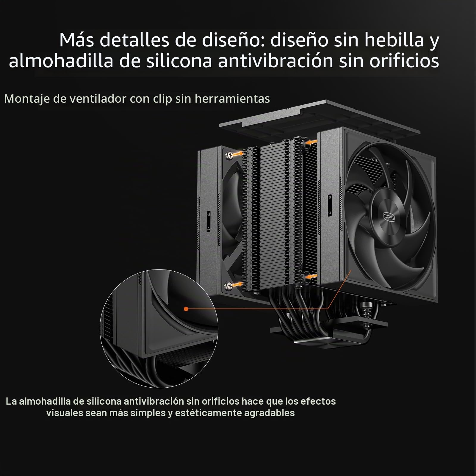 CPS RZ700D BK Disipador de aire para CPU, Cooler de torre única insignia con 7 heatpipes y ventilador F5 S120 PWM, cubierta superior magnética, compatible con Intel LGA 1700/1851/1200 y AMD AM5/AM4