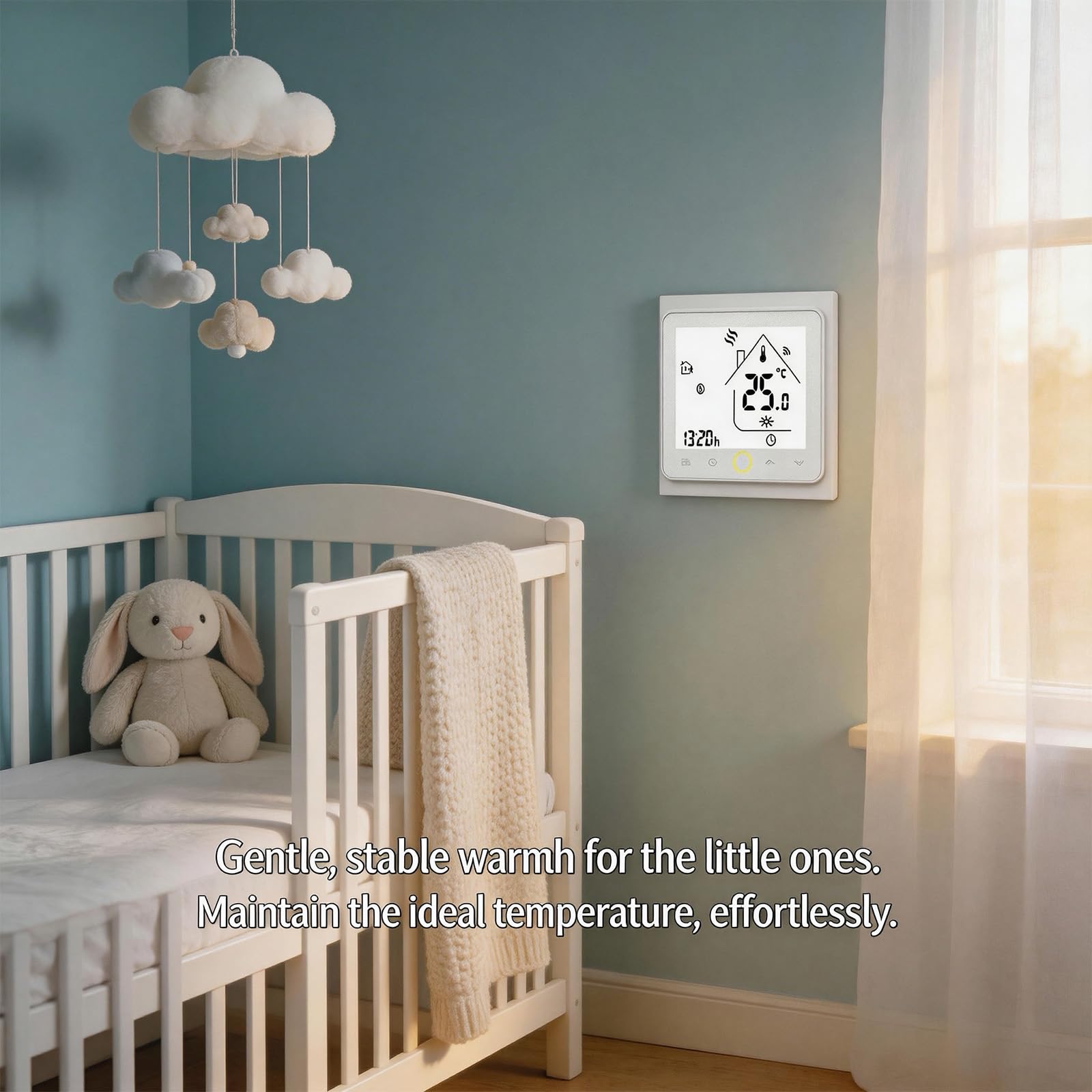 Inteligentny termostat wifi Programowalny termostat wodny Wyświetlacz LCD Współpracuje z Alexa Google Home, wyświetlacz LED chroni oczy, 5A 95~240 V AC