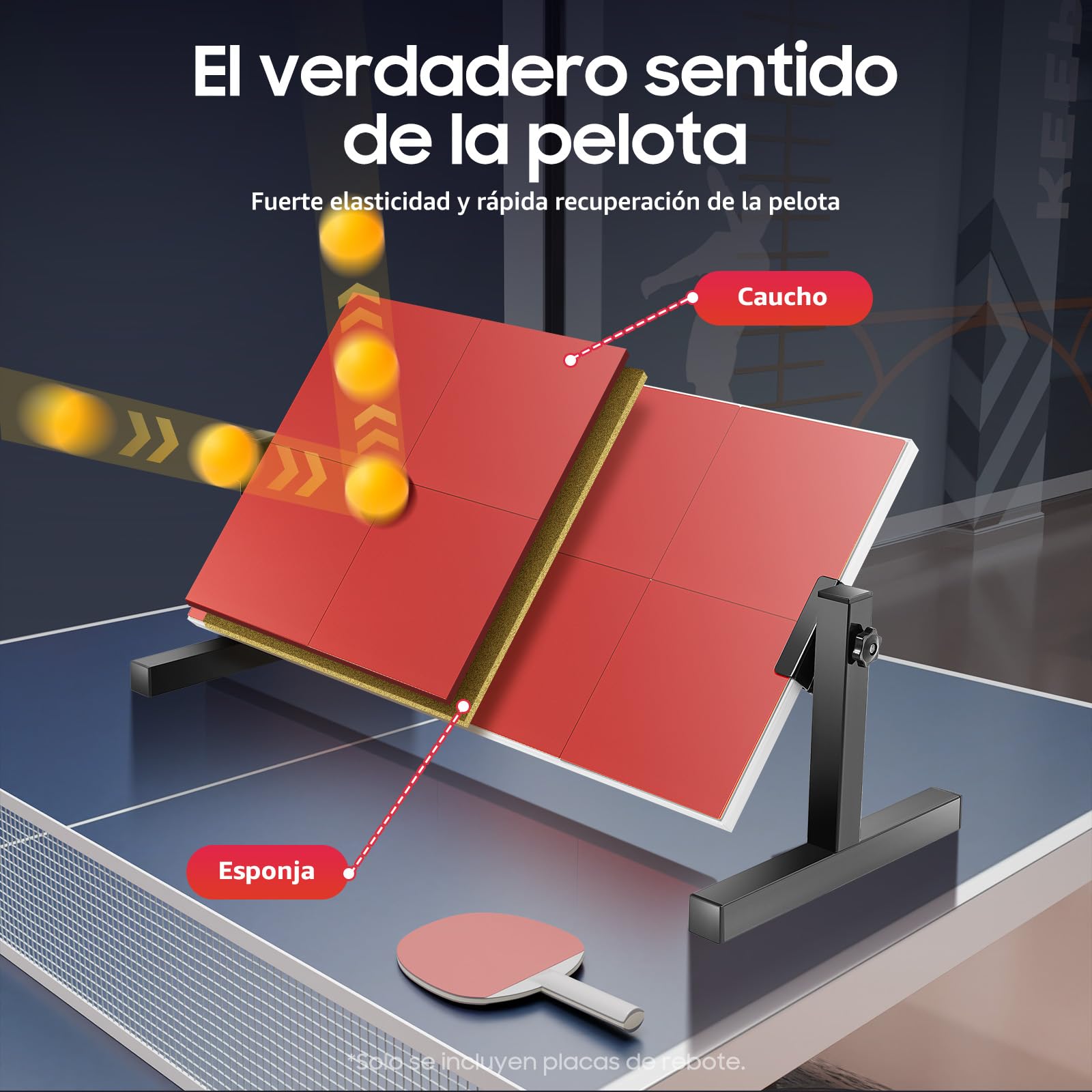 Tabla de Ping Pong para Retorno y Rebote - Mesa Vertical para Casa, Gimnasio, Interior y Exterior