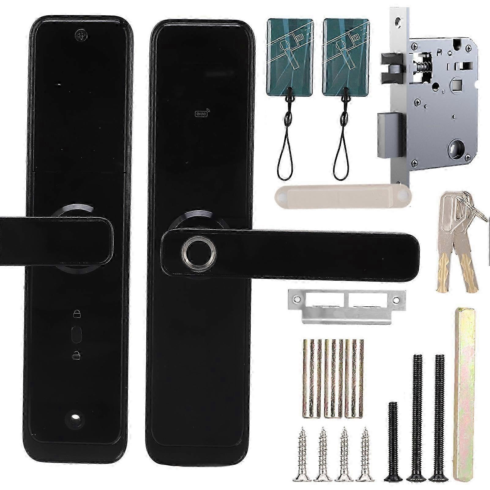 WiFi Electronic Door Handle Lock Password Fingerprint Ic Card Remote Work with Tuya