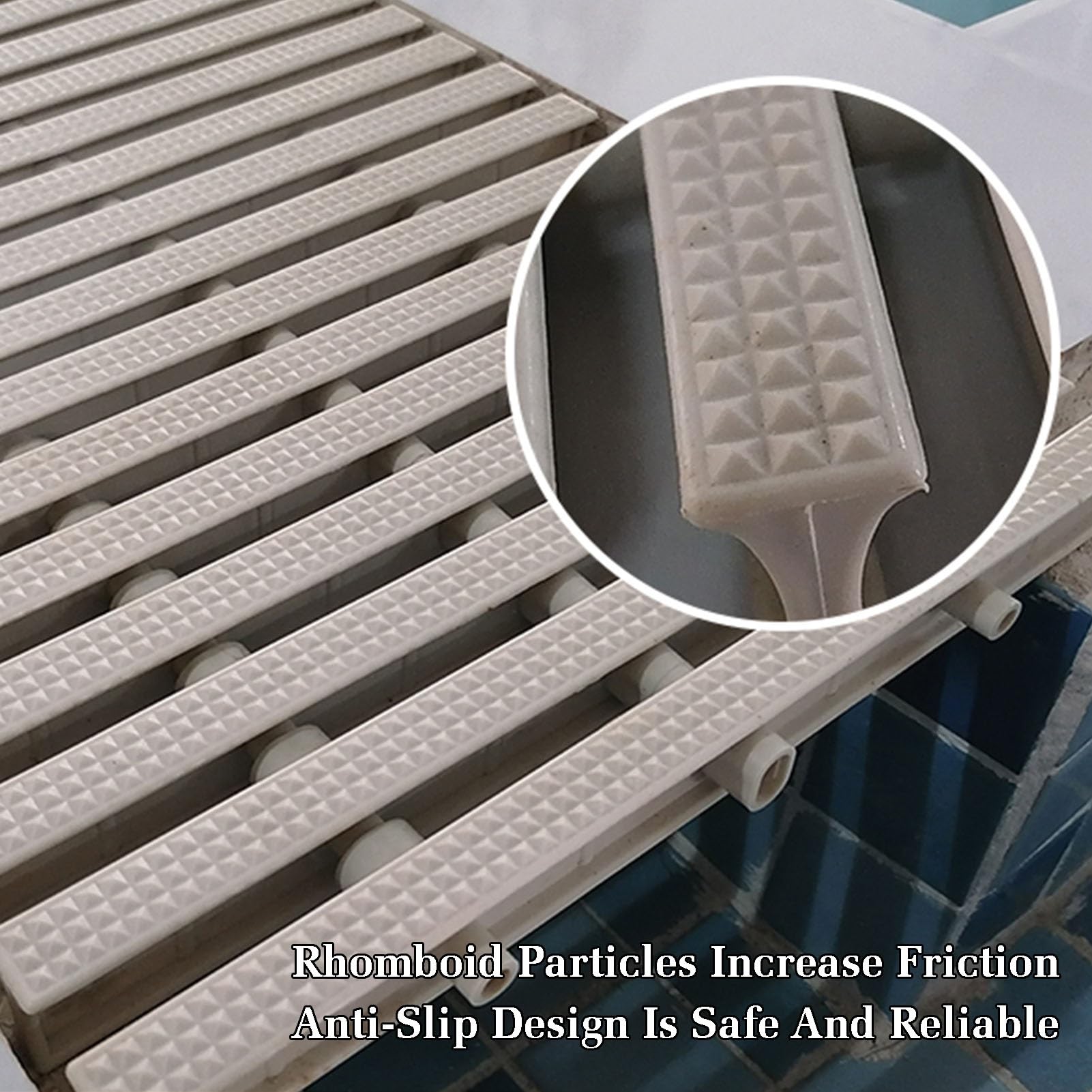 Rejillas para Piscinas, Rejilla de Drenaje Duradera para Piscinas - Canaleta de PVC empalmable, 25x100CM, Juego de 4, Ideal para desagües de rebosadero en Interiores y Exteriores, p