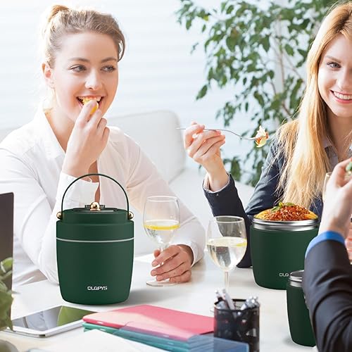 Miniatura 2 de Tarro de alimentos aislado al vacío de acero inoxidable de 40 onzas para adultos, recipiente de almuerzo de boca ancha con cuchara, tenedor y bolsa