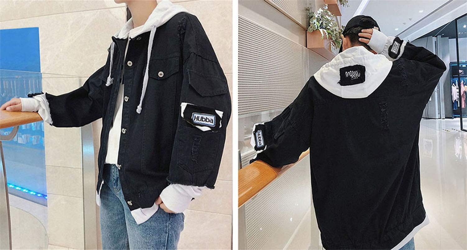 Anime Haikyuu Denim Jacket kurtka dżinsowa damska męska bluza z kapturem, kurtka rekreacyjna cosplay z kapturem, czarny/8, L