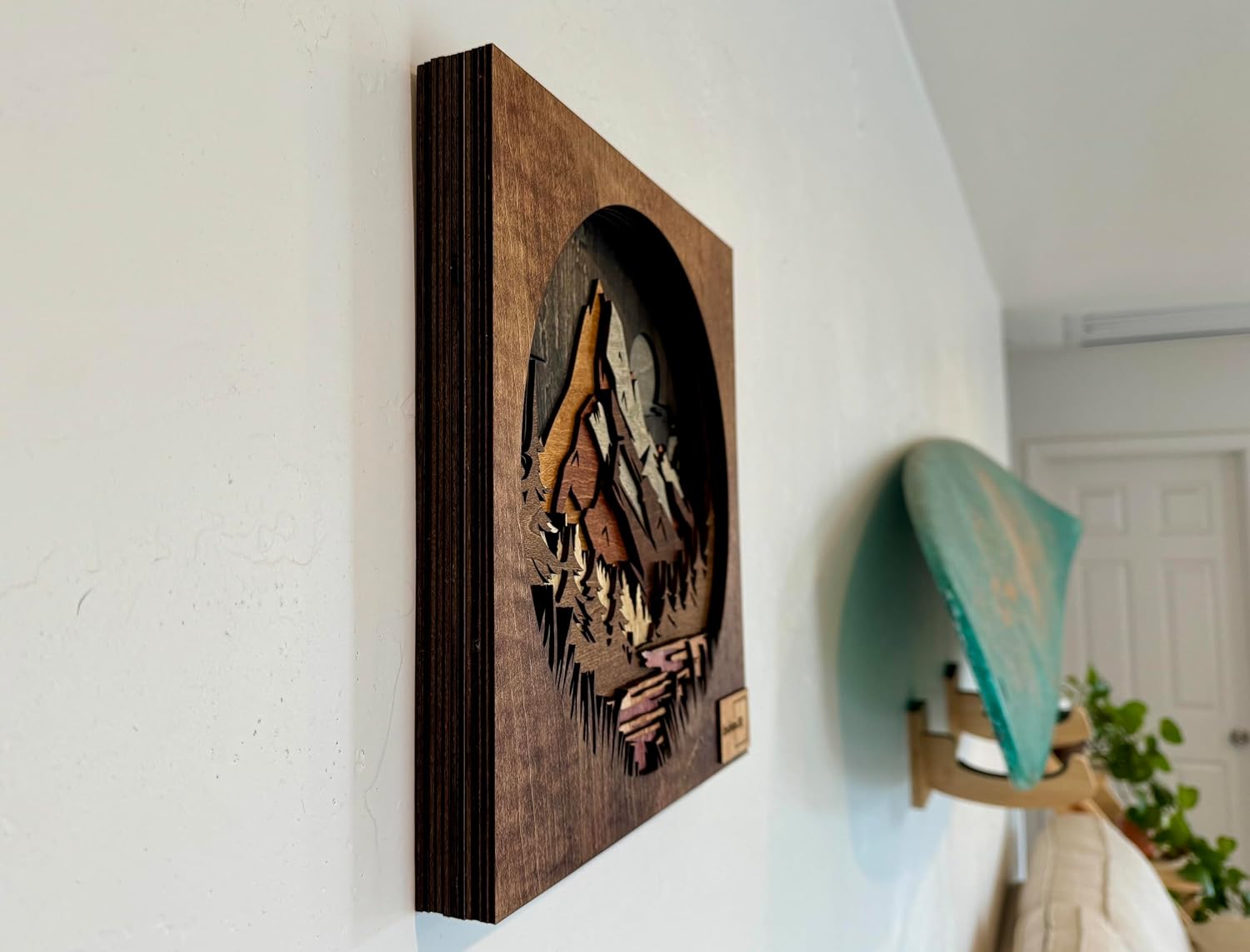 Elevated Home Decor Wall Art - 11 Layer Hand-Carved Basswood Mandala Sculpture, 290mm x 290mm x 30mm