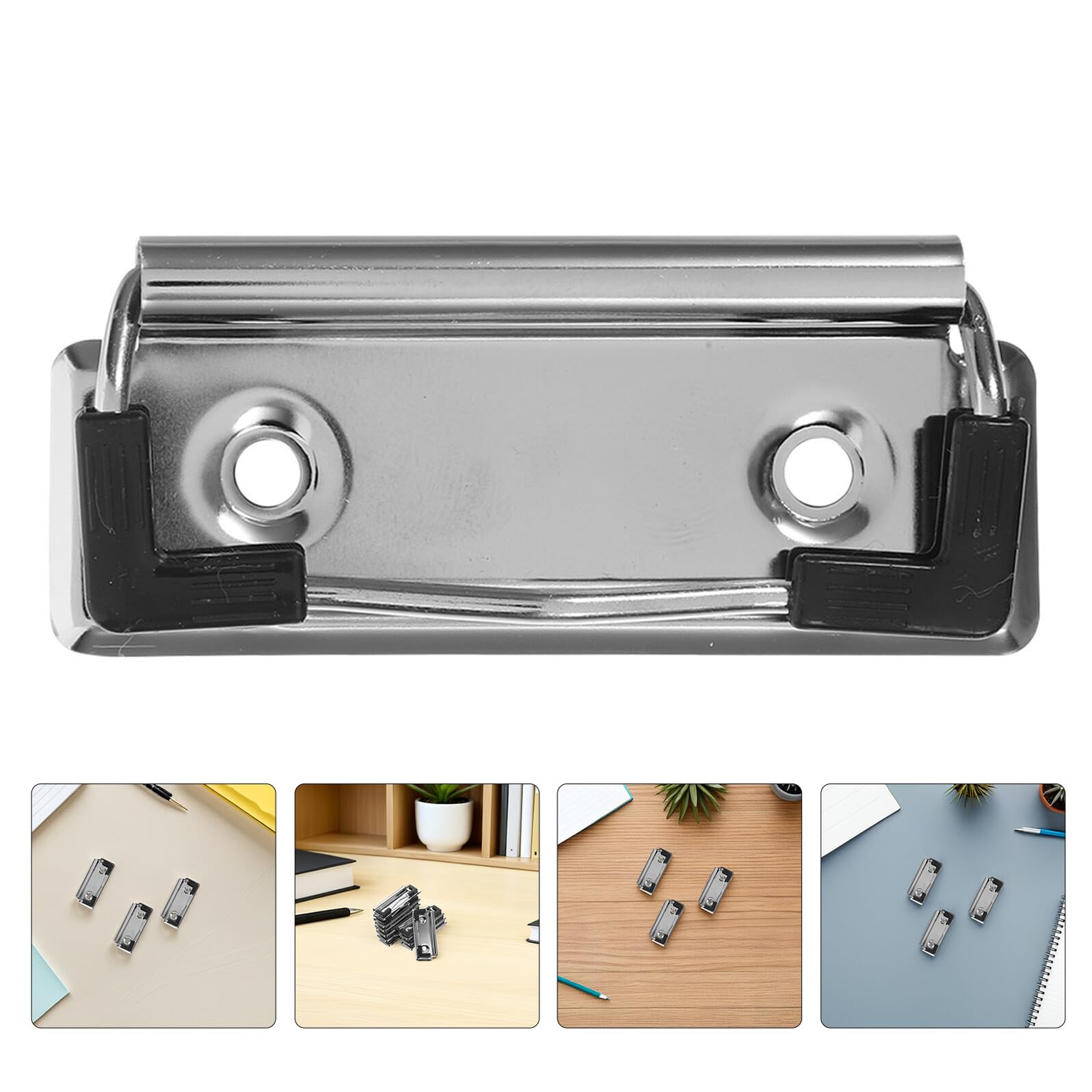 NOLITOY 30 Piezas Clips Metálicos para Carpeta Unidades Pinzas Resistentes con Patas Antideslizantes Clips para Tablero y Documentos Montaje para Oficina Escuela y Hogar