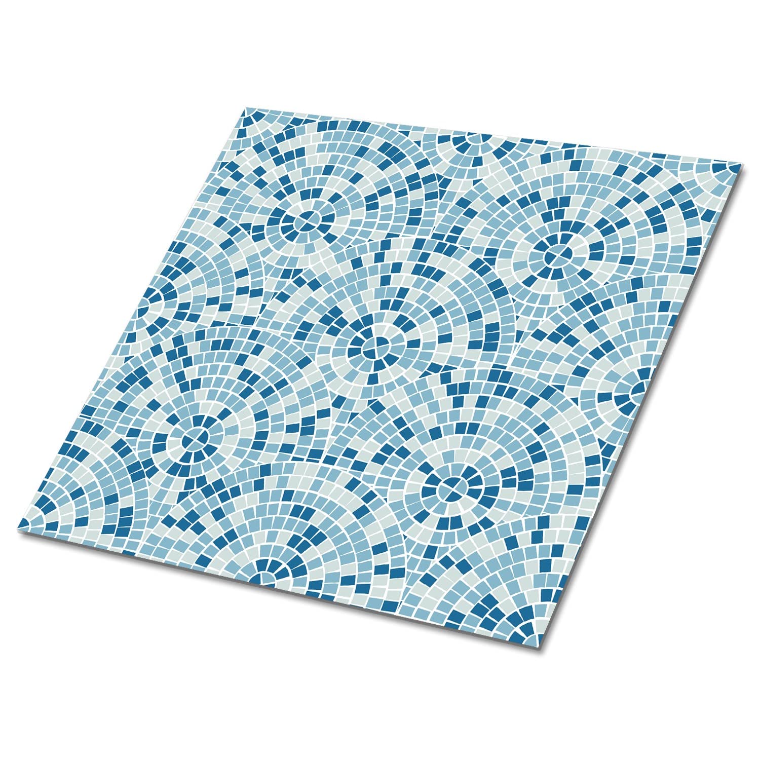 Carrelage autocollant mural bleu pour cuisine et salle de bains - Lot de 9 dalles 30x30 cm