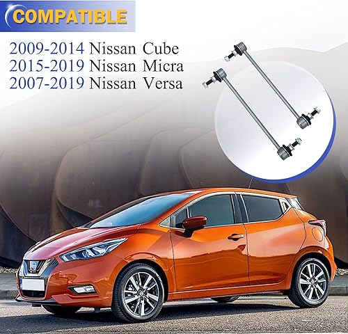 Miniatura 2 de K750098 Enlaces de barra estabilizadora delantera de aleación de zinc y níquel para Nissan Versa 2007-2019, Nissan Cube 2009-2014, Nissan Micra