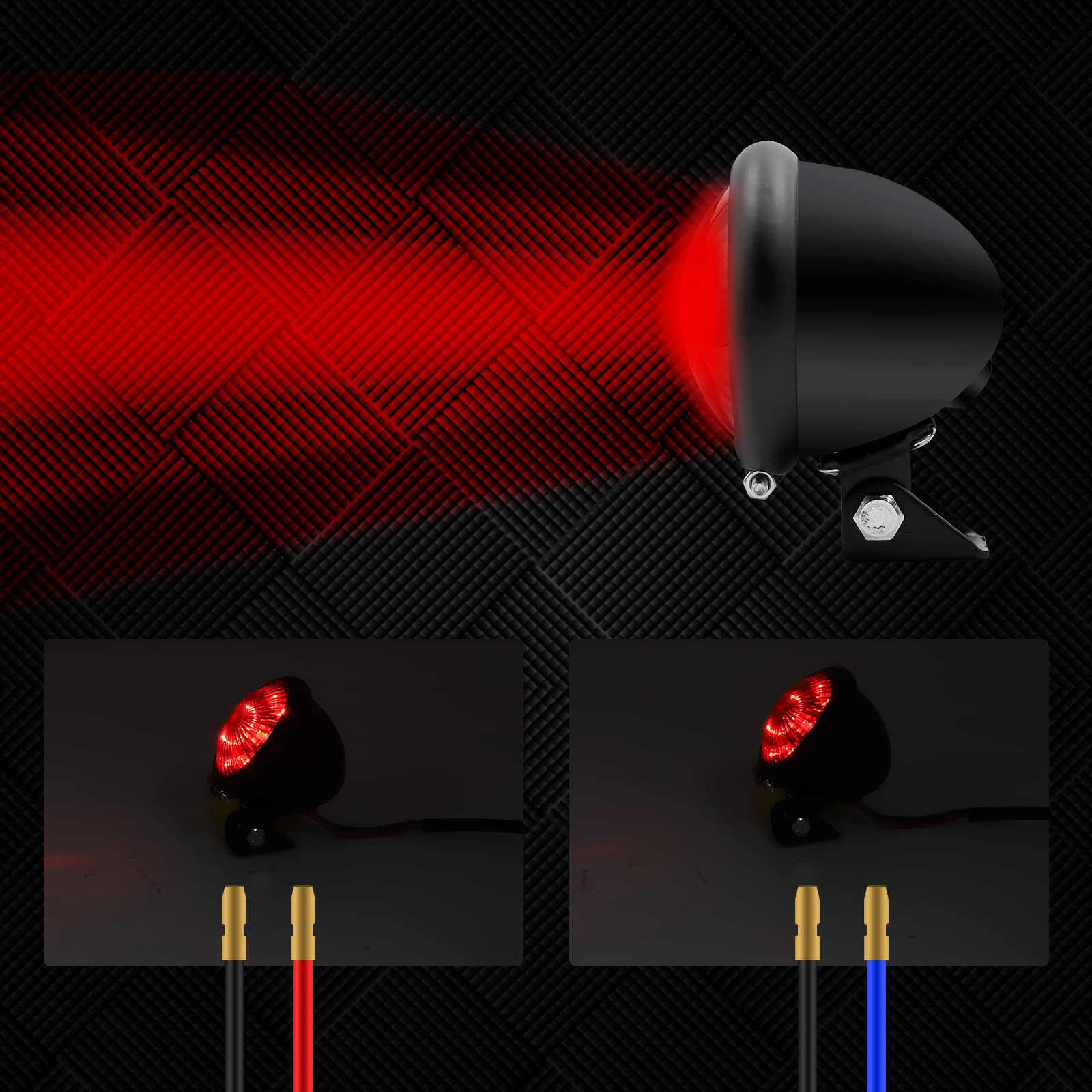 Ygmylandbb Motorcycle Tail Light, Universal LED Brake Stop Light Running Light Compatible for Motorcycle Dirt Bike ATV UTV, Red 12V 1Pcs