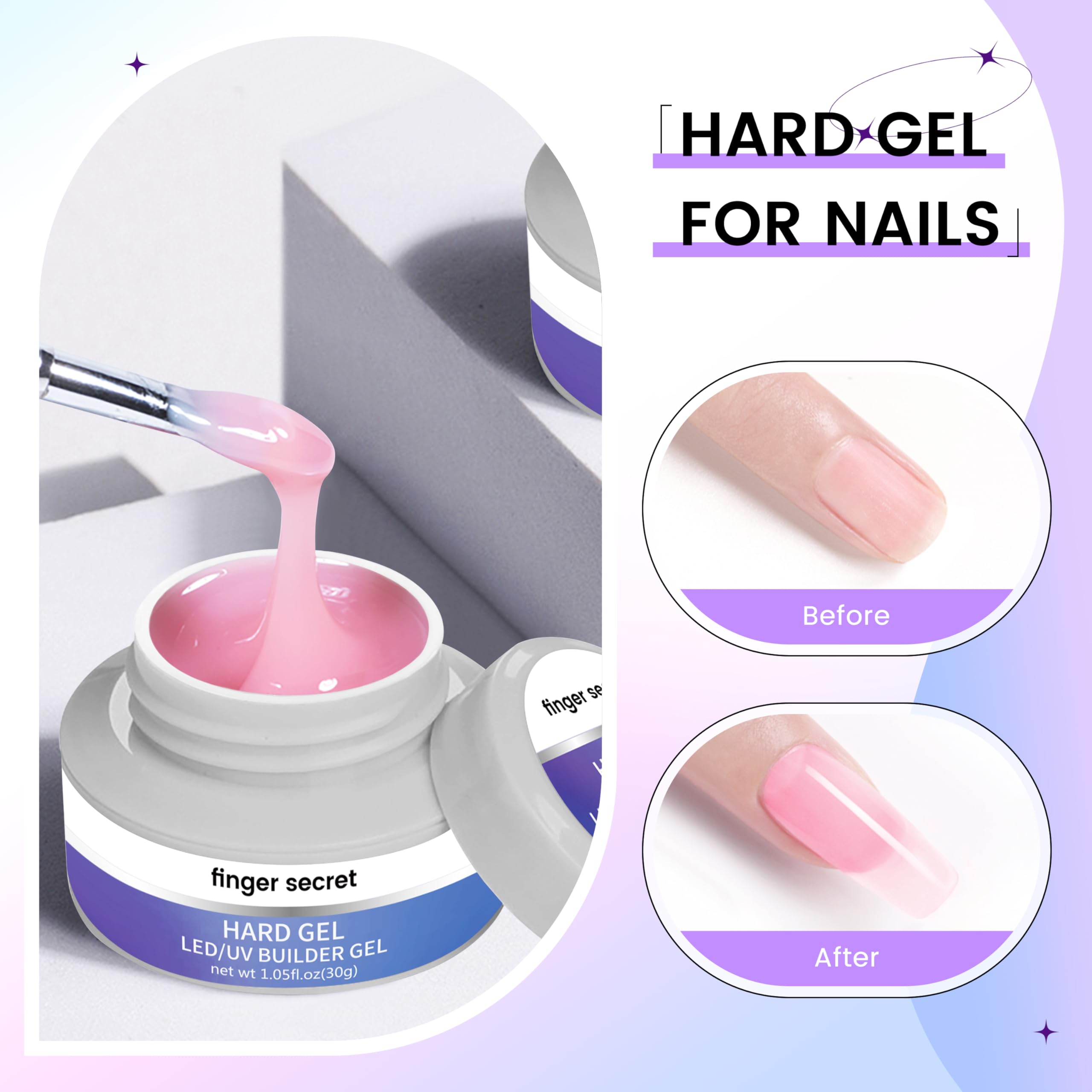 Hard gel for nails builder gel for nails non-sticky hand white 3D sculpting gel for nail extension gel nail builder 30g/1.05fl.oz