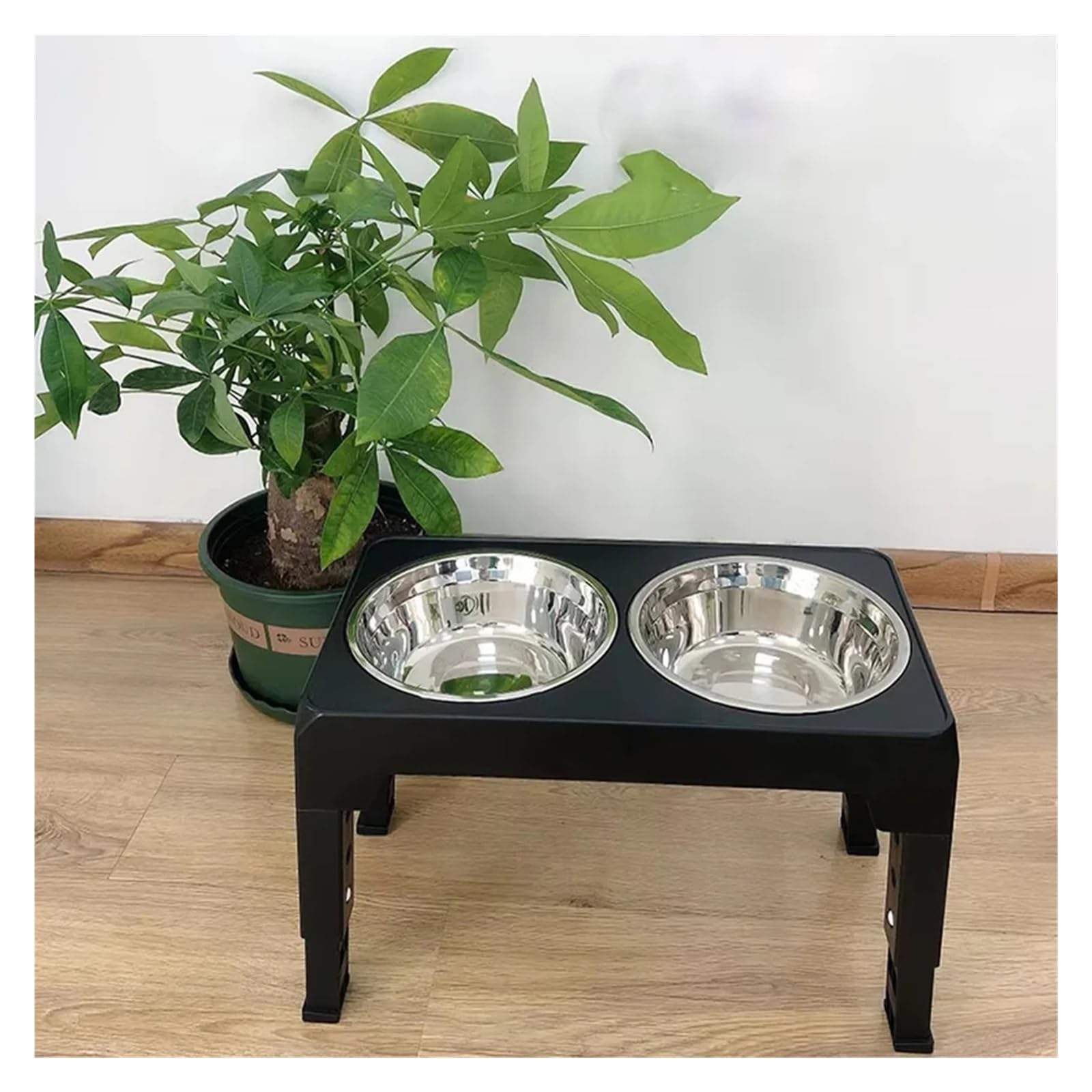 Comedero elevado para perros con soporte elevado ajustable con doble acero inoxidable para agua para perros pequeños, medianos y grandes