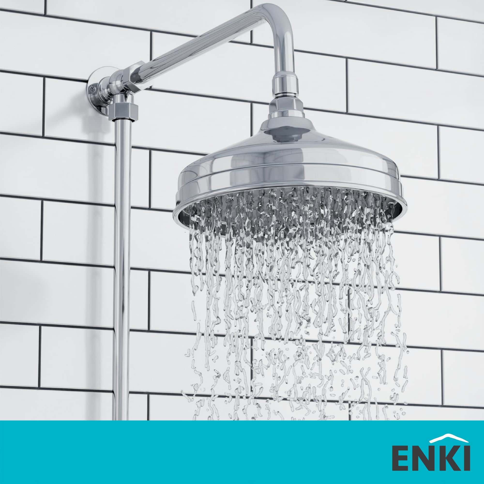 ENKI, R01, alcachofa de ducha mezcladora termost�tica lat�n cromado grande