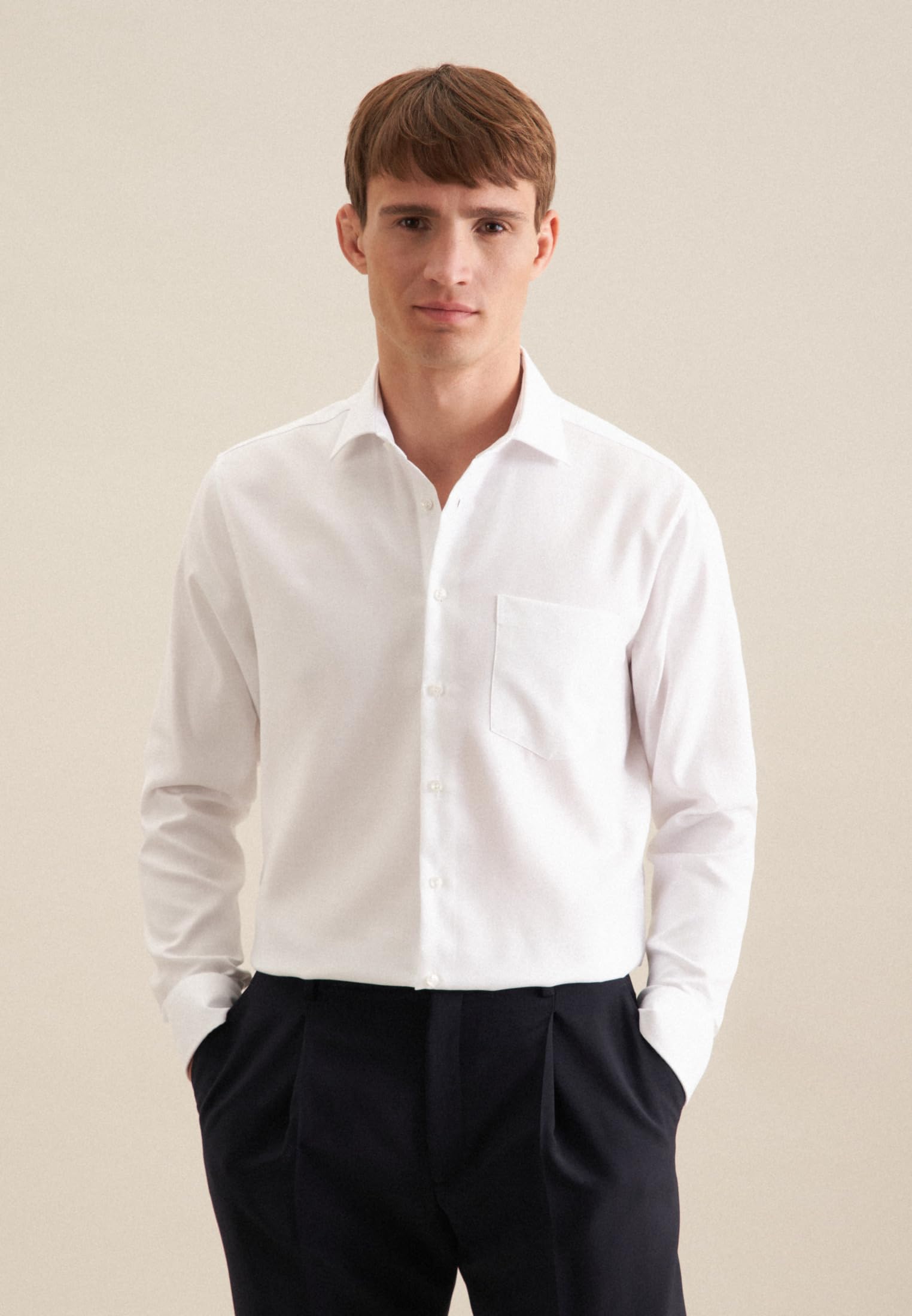 Seidensticker Camicia Business da Uomo - vestibilità Regolare - No Stiro - Collo Kent - Manica Lunga - 100% Cotone