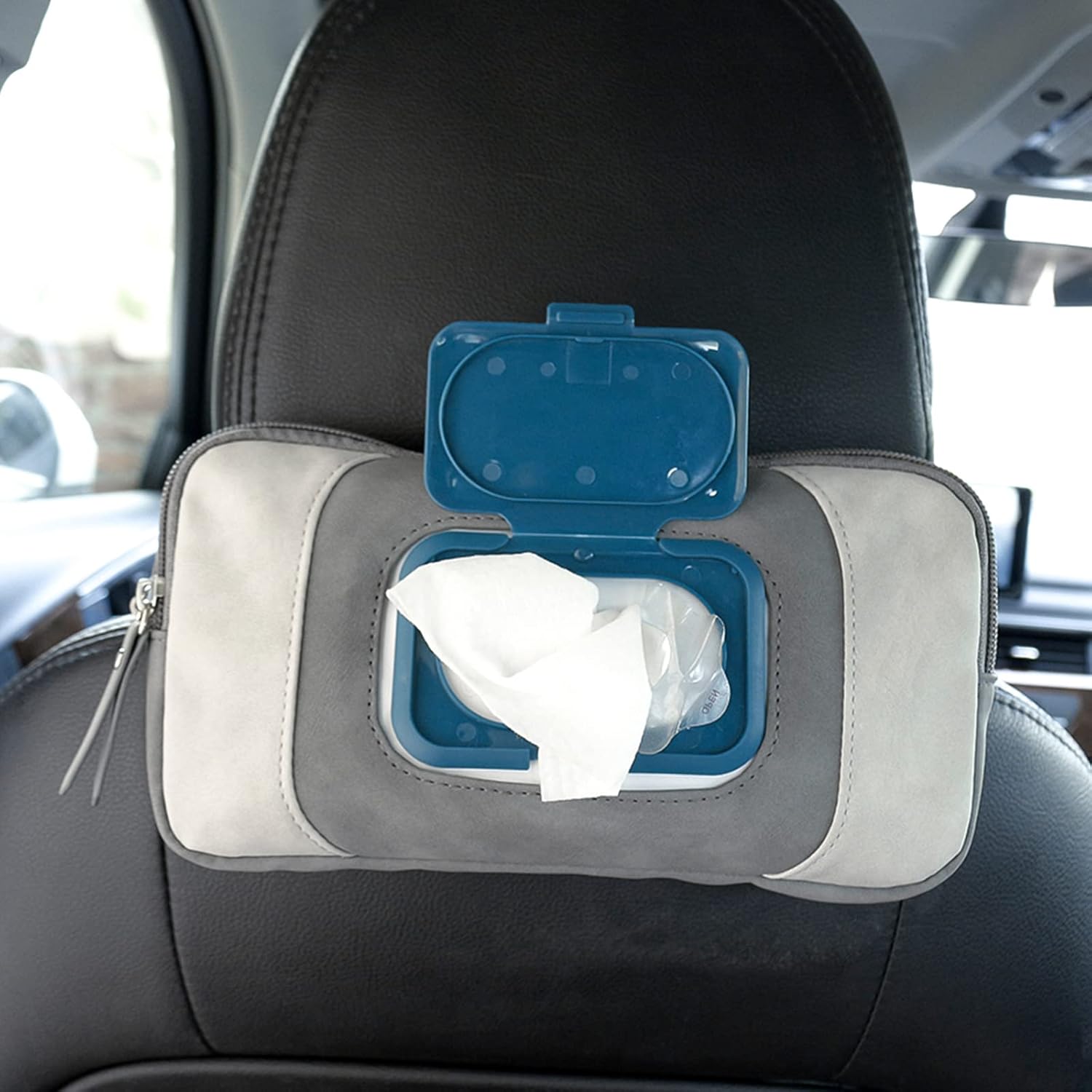 SONARIN Baby Wet Wipe Pouch,Portable Baby Wet Wipes Dispenser Holder Travel Wet Wipes Bag Container Reusable Baby Wipe Case Carrying Pouch for Baby and Adult(Grey)