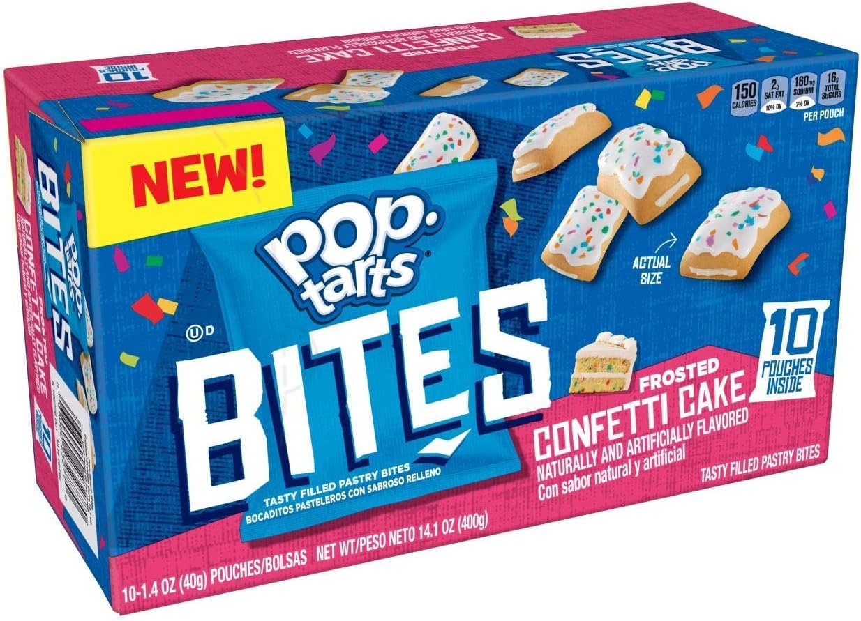 Pop Tarts BITES Frosted Confetti Cake 1-Box 10-Individual Pouches Inside