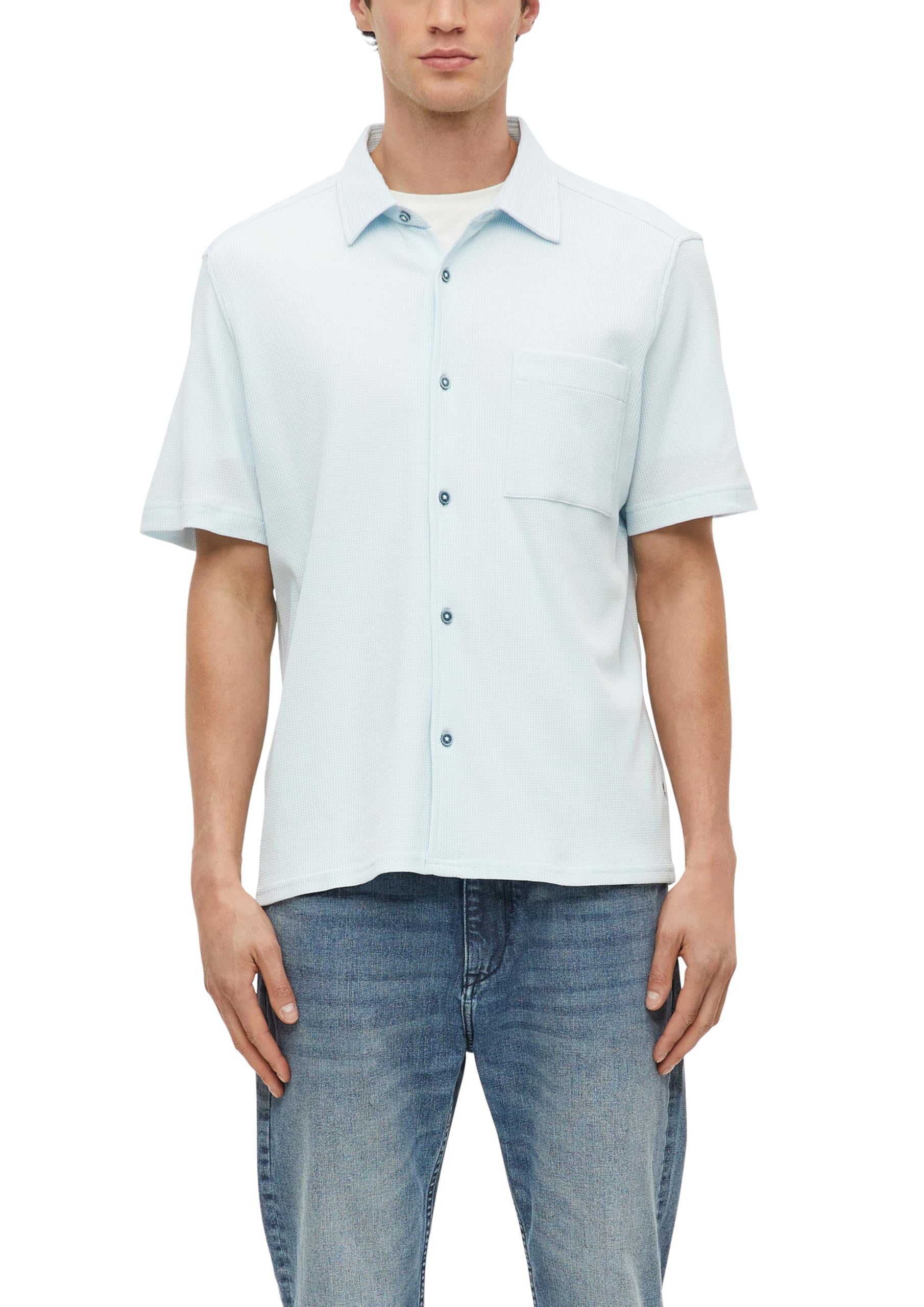 s.Oliver Men's 2179078 Short Sleeve Shirt (Pack of 1), Blue, XXL