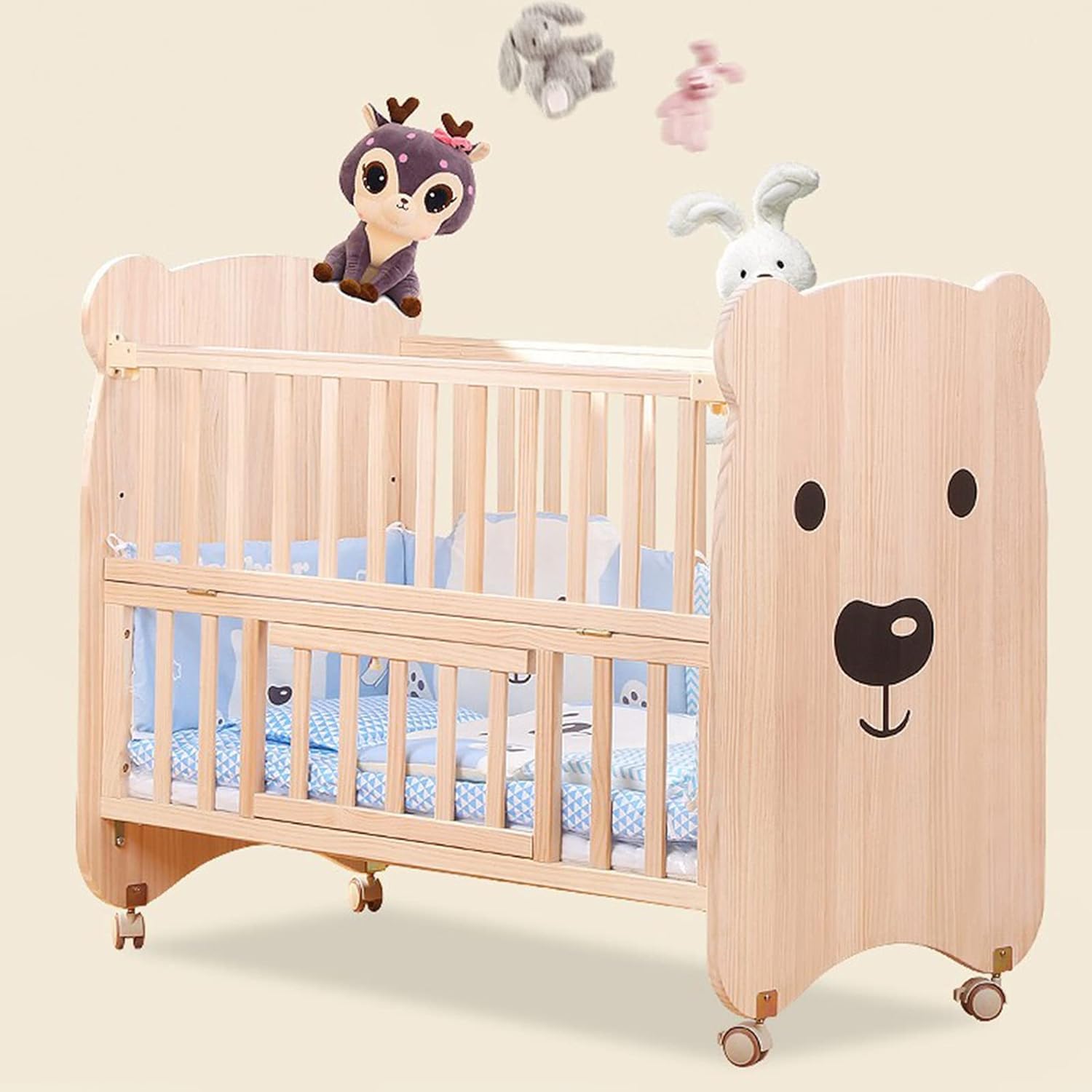 4 pièces roulettes pivotantes avec support en U, roulettes pivotantes pour jardinières, avec frein, pour lit d'enfant, lit bébé, berceau à roulettes (30mm)