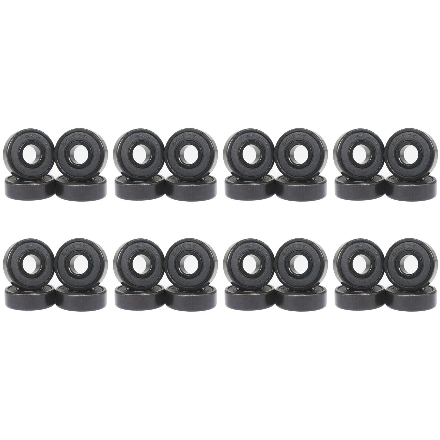 Lot de 32 roulements à vitesse 608RS Hybride Noir Céramique Roulement Skateboard Céramique Plastique Lumière Arc 608 Roulement