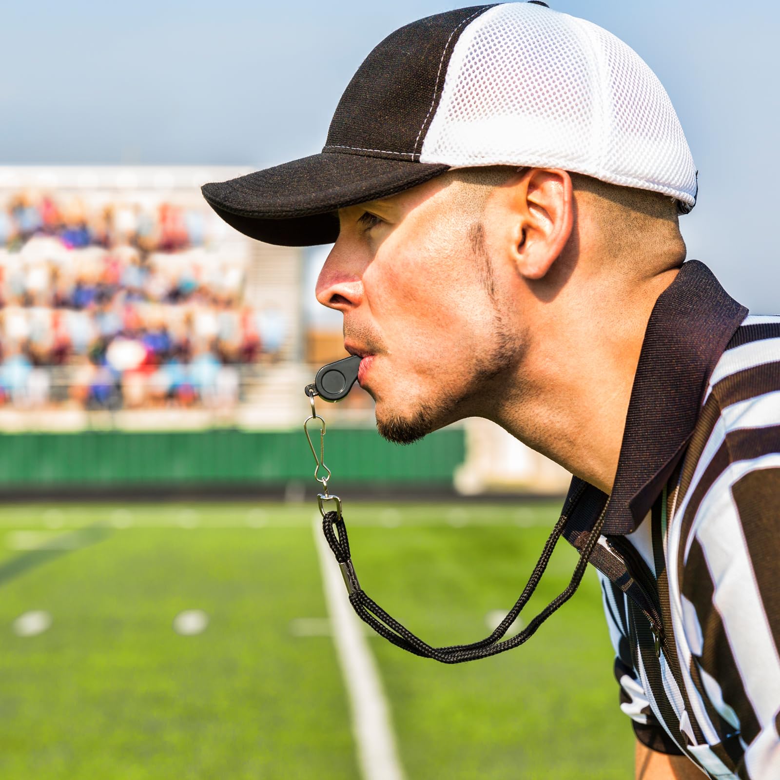 Sifflet Sport Professionnel Noir - Son Puissant Et Clair Jusqu'à 120 DB, Avec Cordon, Pour Entraîneurs, Arbitres, Secours