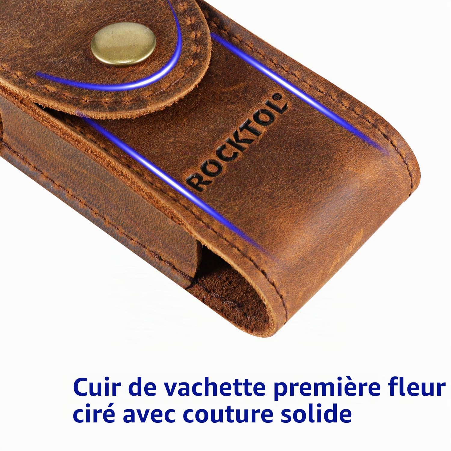 ROCKTOL Gaine pour outil multifonction en cuir de qualité supérieure pour ceinture, étui à couteau multifonction pour outils multifonctions de 10,7 cm pour EDC, camping, randonnée en plein air