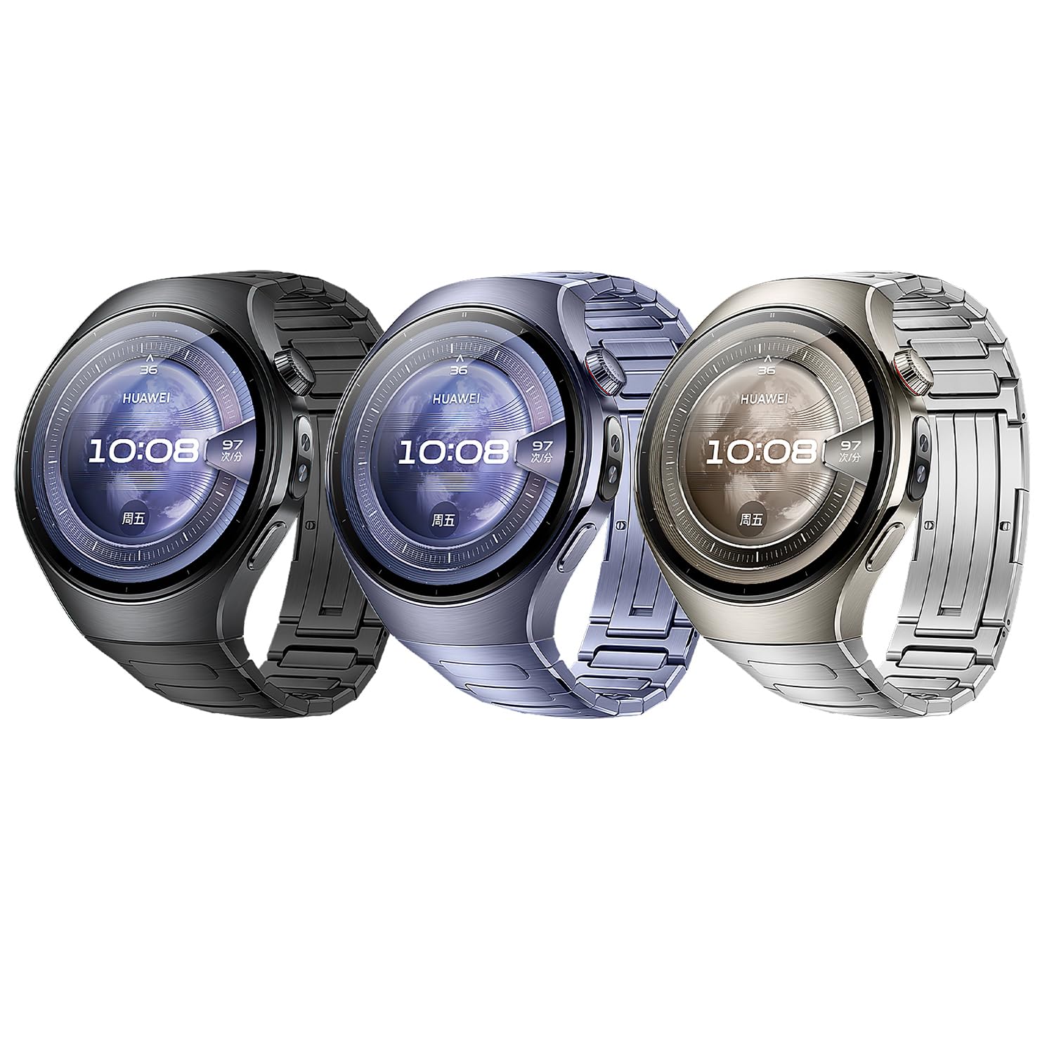 VeveXiao Wytrzymały tytanowy pasek kompatybilny z zegarkiem Huawei Watch 5, 46 mm, męskie, bez przerw, luksusowy metalowy pasek zastępczy ze stopu tytanu do Huawei Watch 5, 42 mm, damski pasek