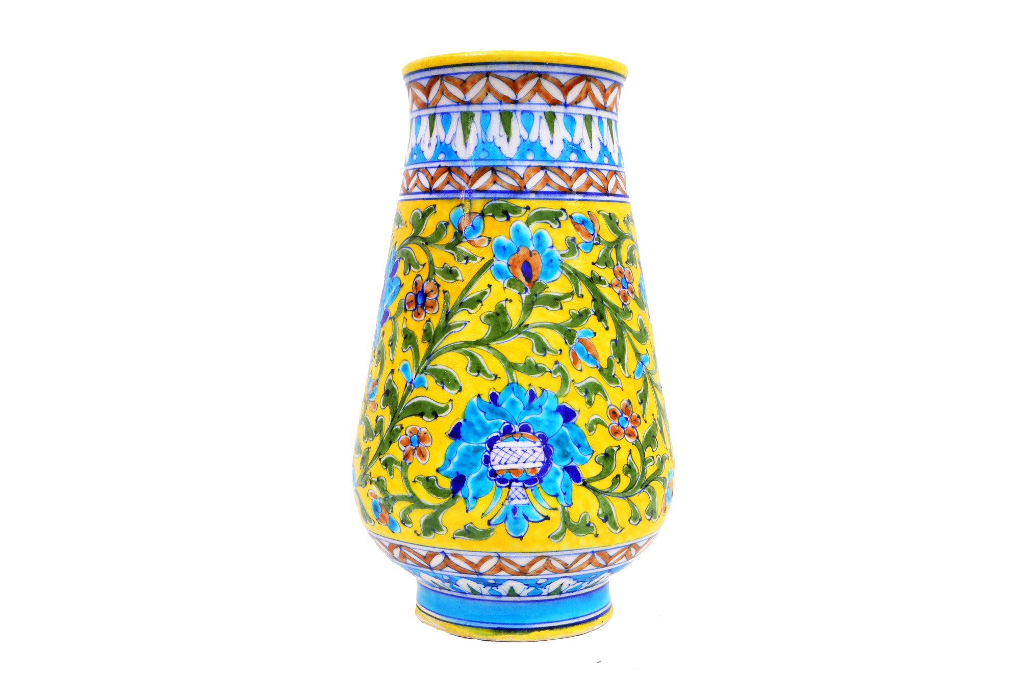 Vase en poterie bleu fait main pour sublimer votre table de salon