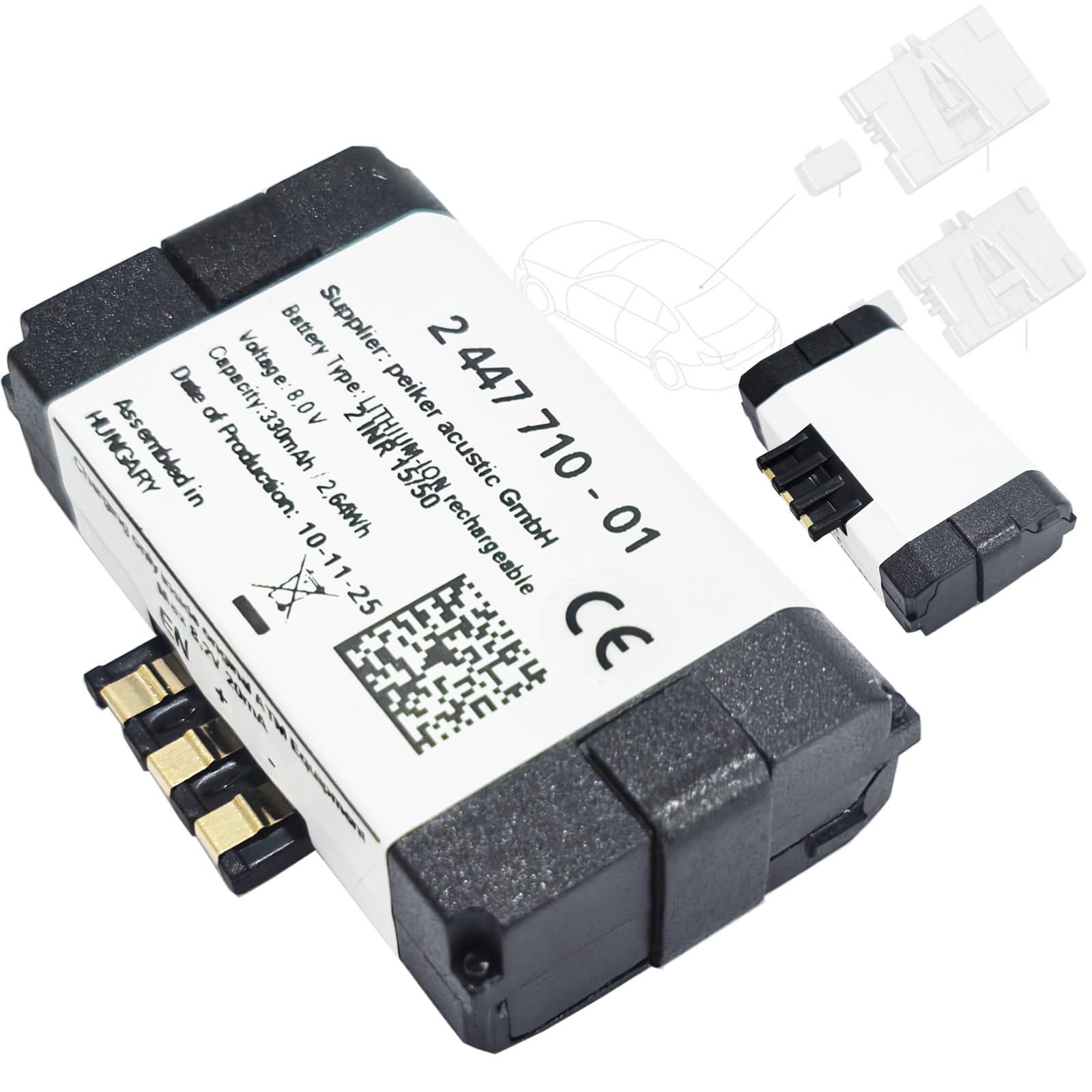 Modello 710 BMW 2 447 710-01, 9 361 678-03 batteria di ricambio compatibile con Telematics Control Unit (330 mAh, 8 V, NiCd) BMW F57, G32, M5 F90, G30, G31, G21, G28, X3 F25, X3 G01, X1 F48
