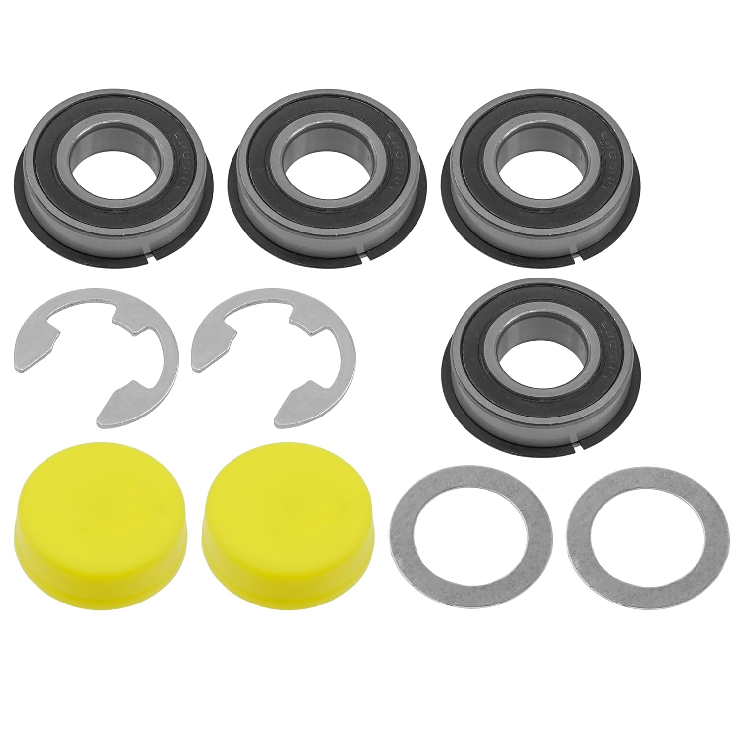 Caltric M96706 AM102888 M129036 24H1447 Front Left & Right Wheel Bearing Kit Compatible with John Deere X540 Multi-Terrain X590 Lawn and Garden Tractor