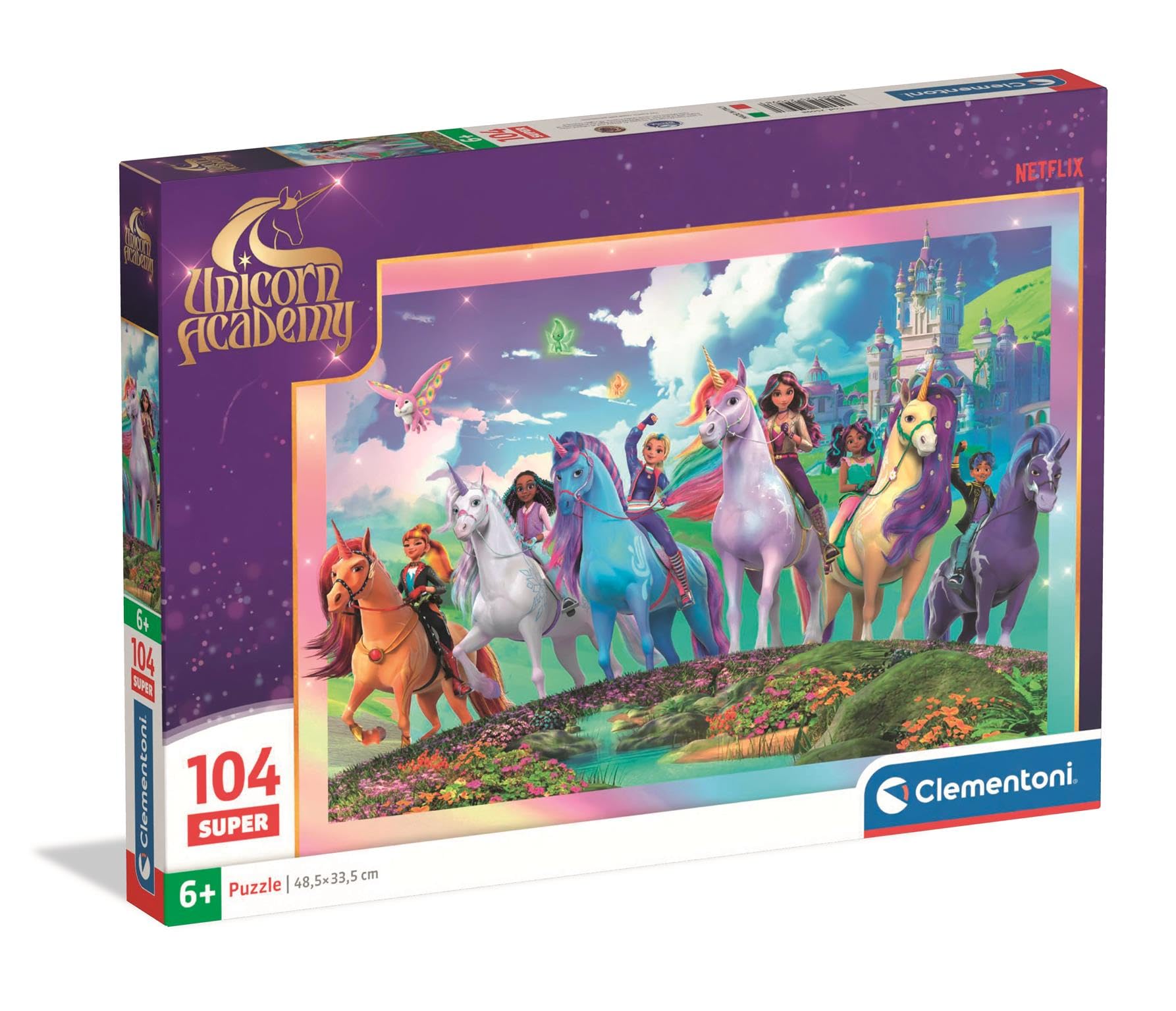 Clementoni Puzzle for Children, 104 pieces, Unicorn Academy, 6+ Years, Made in Italy, 25098