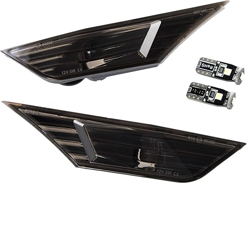 Miniatura 3 de KURLTCAAU 2 luces direccionales JDM, lente ahumada, luz LED completa, luz de marcador lateral frontal compatible con Honda Civic Sedan Coupe