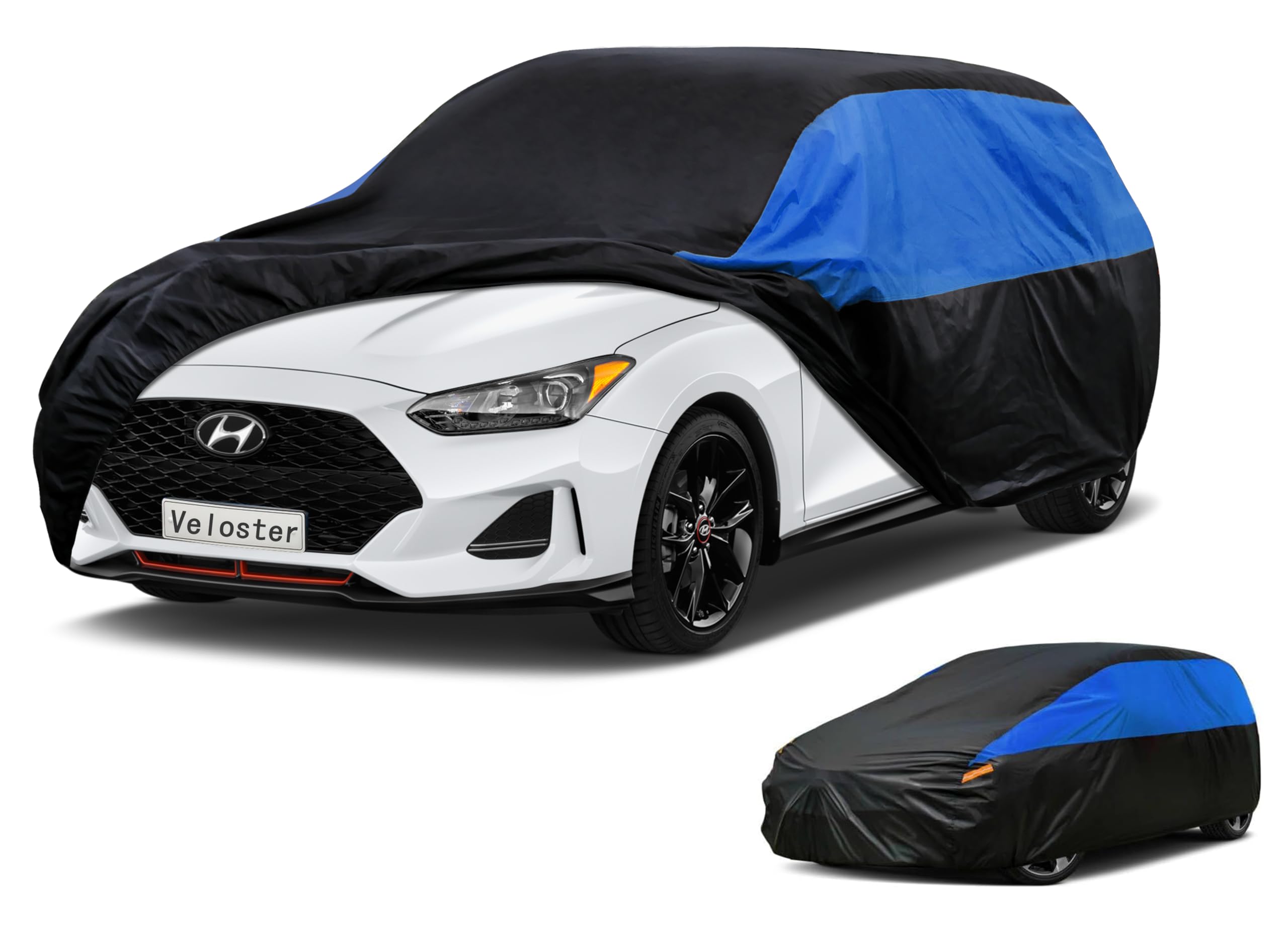 GUNHYI Car Cover Custom Fit Veloster Waterproof All Weather, Lightweight Full Exterior Cover for Automobiles Outdoor Sun UV Rain Dust Snow Wind Protection.