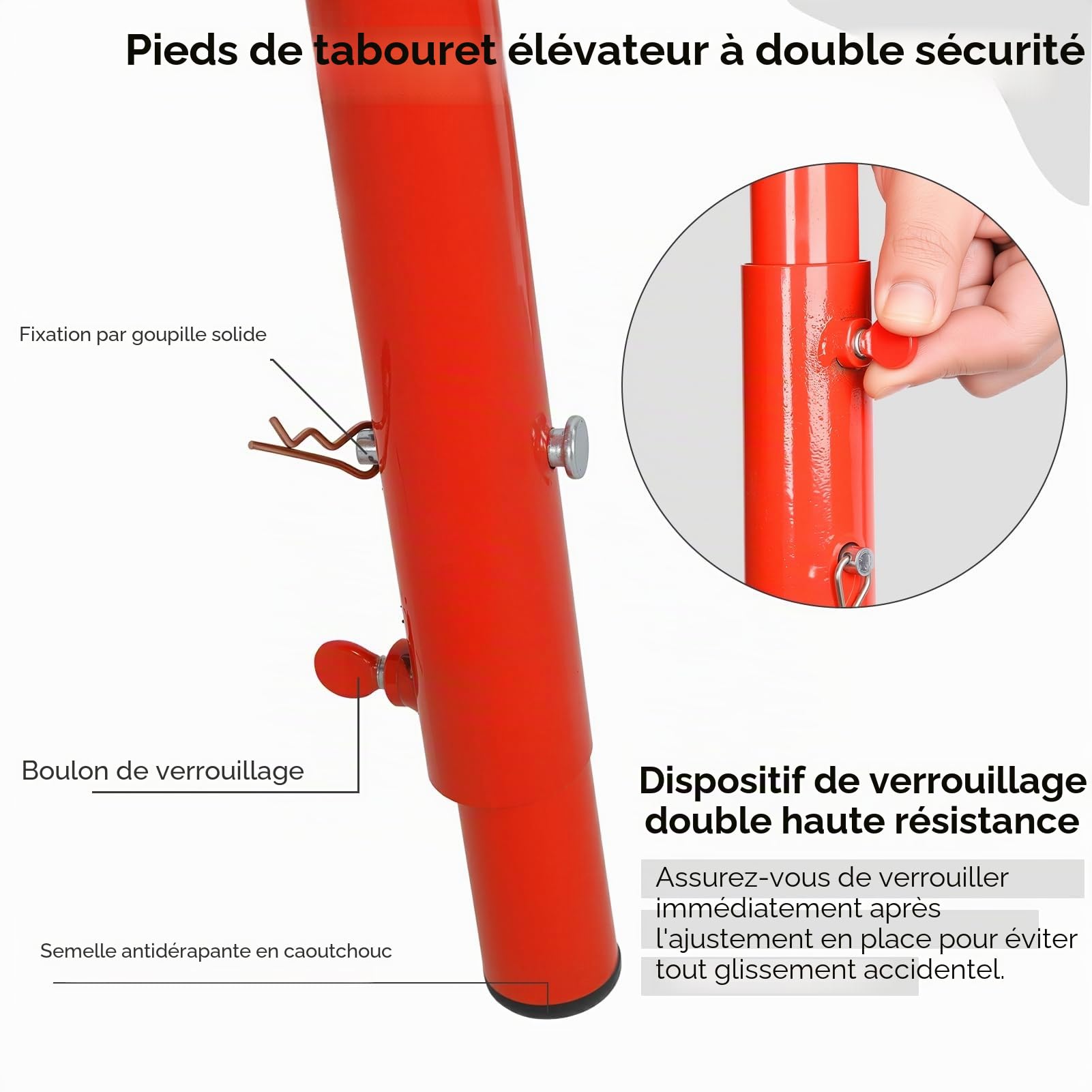 Plateforme de Travail Réglable & Pliable – Échafaudage Acier 450kg Marche Pied Large Fonction Établi, Tréteau Table Pliante, Alternative Stable aux Échasses Plaquiste, Step Échelle Rouge